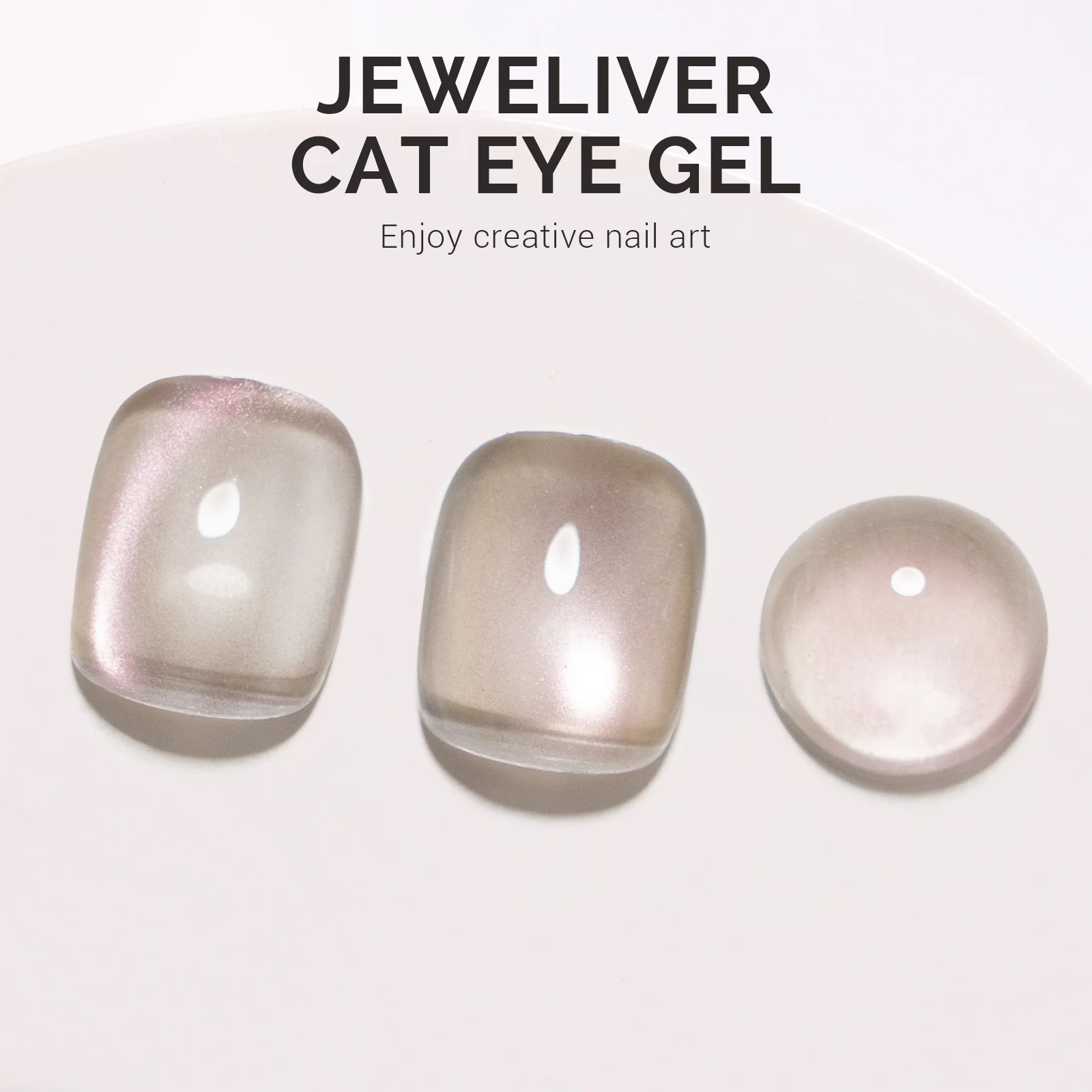 Jeweliver Cat Eye Gel Nail Polish 0.5 fl oz/15ml - Nude Glitter B5404 - Image 3