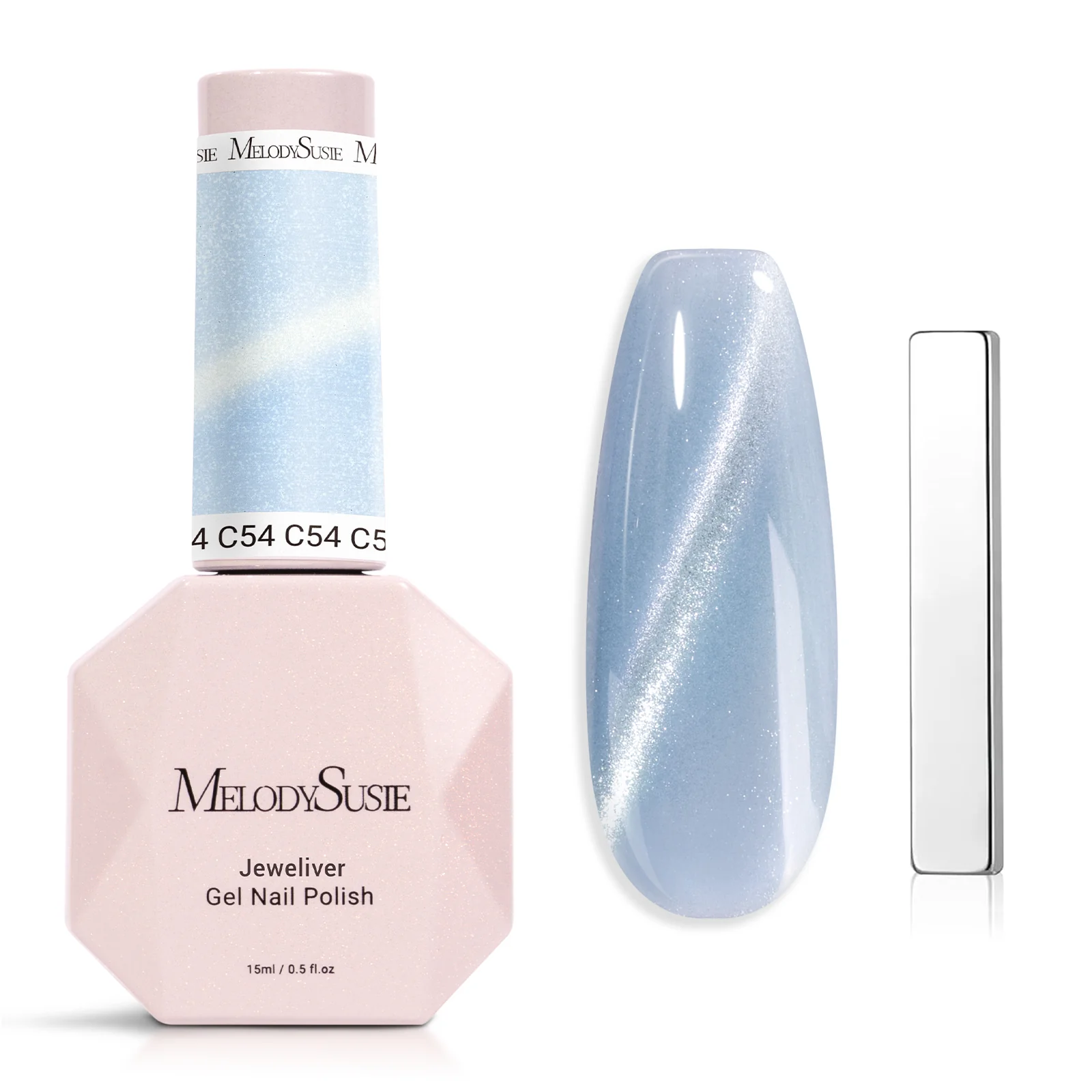 Jeweliver Cat Eye Gel Nail Polish 0.5 fl oz/15ml - Aquamarine Blue C54