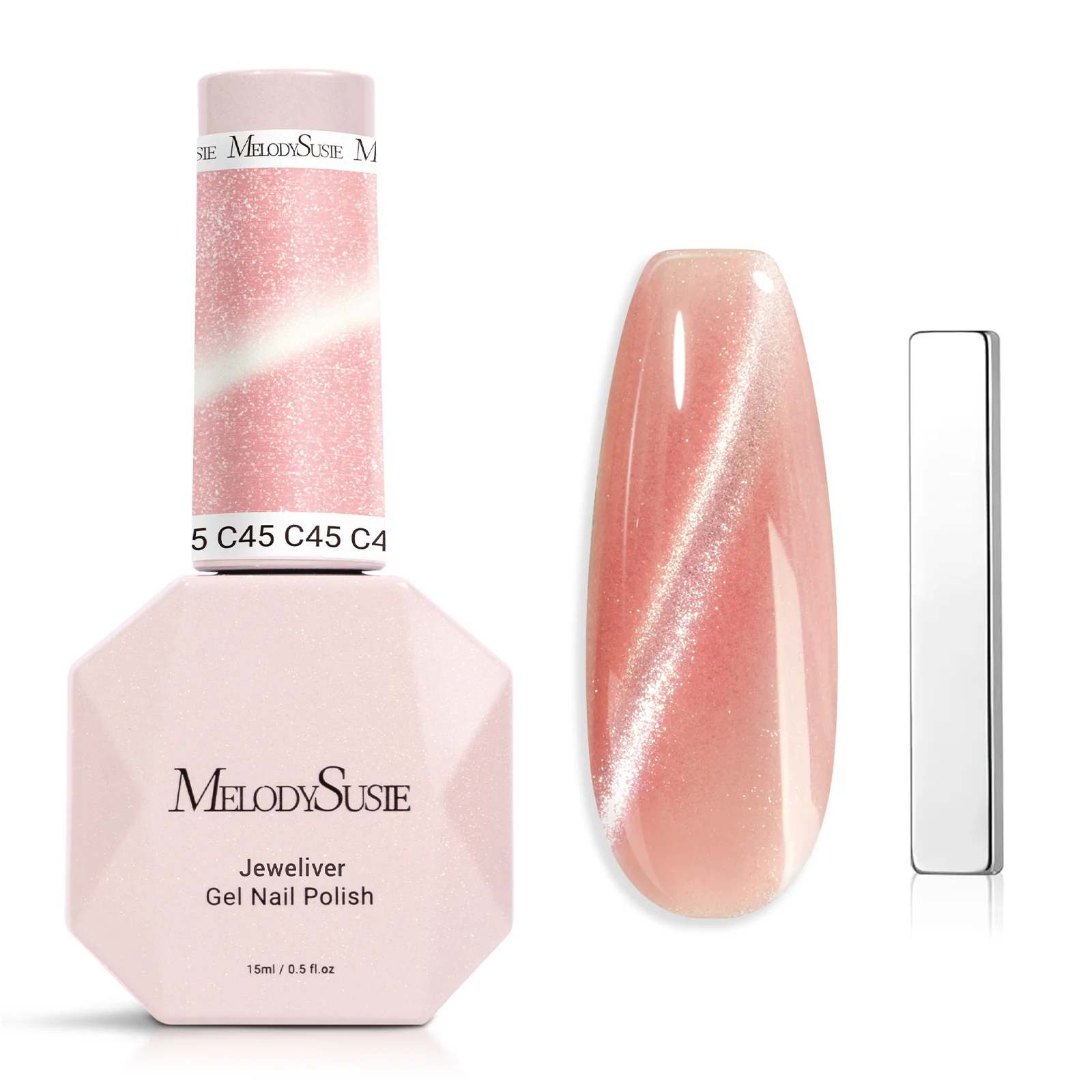 Jeweliver Cat Eye Gel Nail Polish 0.5 fl oz/15ml - Coral Pink C45