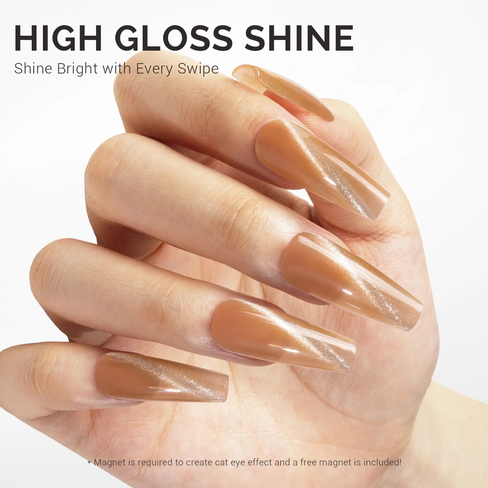 Jeweliver Cat Eye Gel Nail Polish 0.5 fl oz/15ml - Nude Apricot C40 - Image 3
