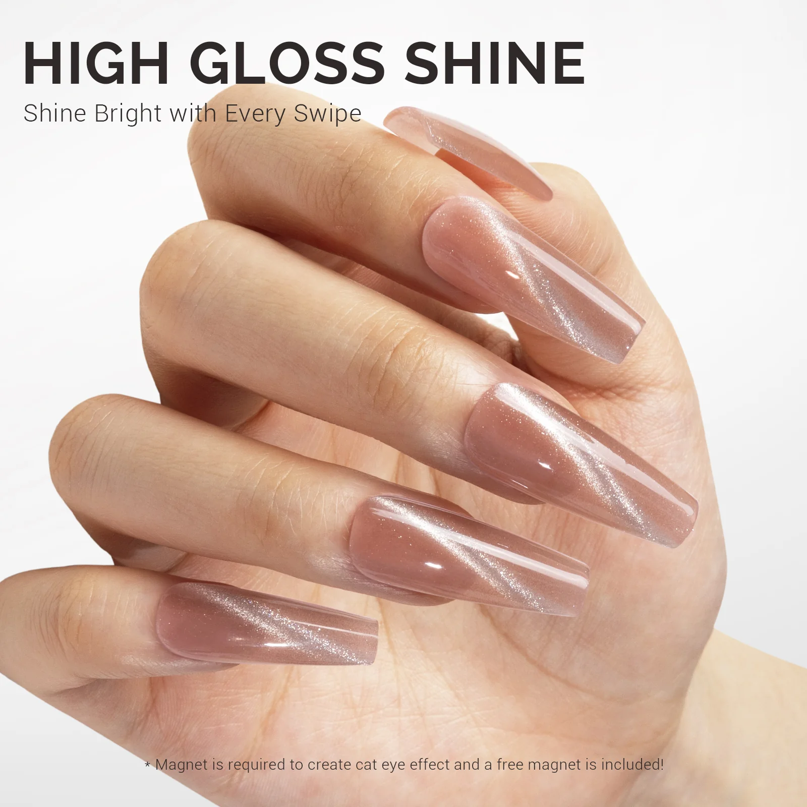 Jeweliver Cat Eye Gel Nail Polish 0.5 fl oz/15ml - Nude Pink C38 - Image 3