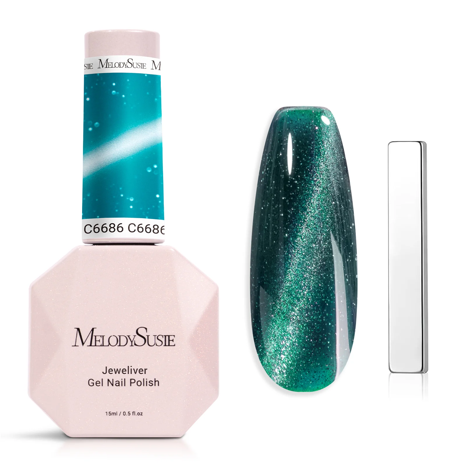 Jeweliver Cat Eye Gel Nail Polish 0.5 fl oz/15ml - Paraiba Blue C6686