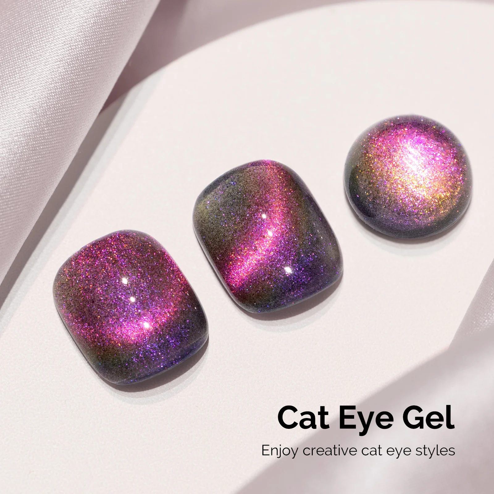 Jeweliver Cat Eye HEMA-Free & TPO-Free Gel Nail Polish 0.5 fl oz/15ml - 9D Chameleon Pink 1601 - Image 3
