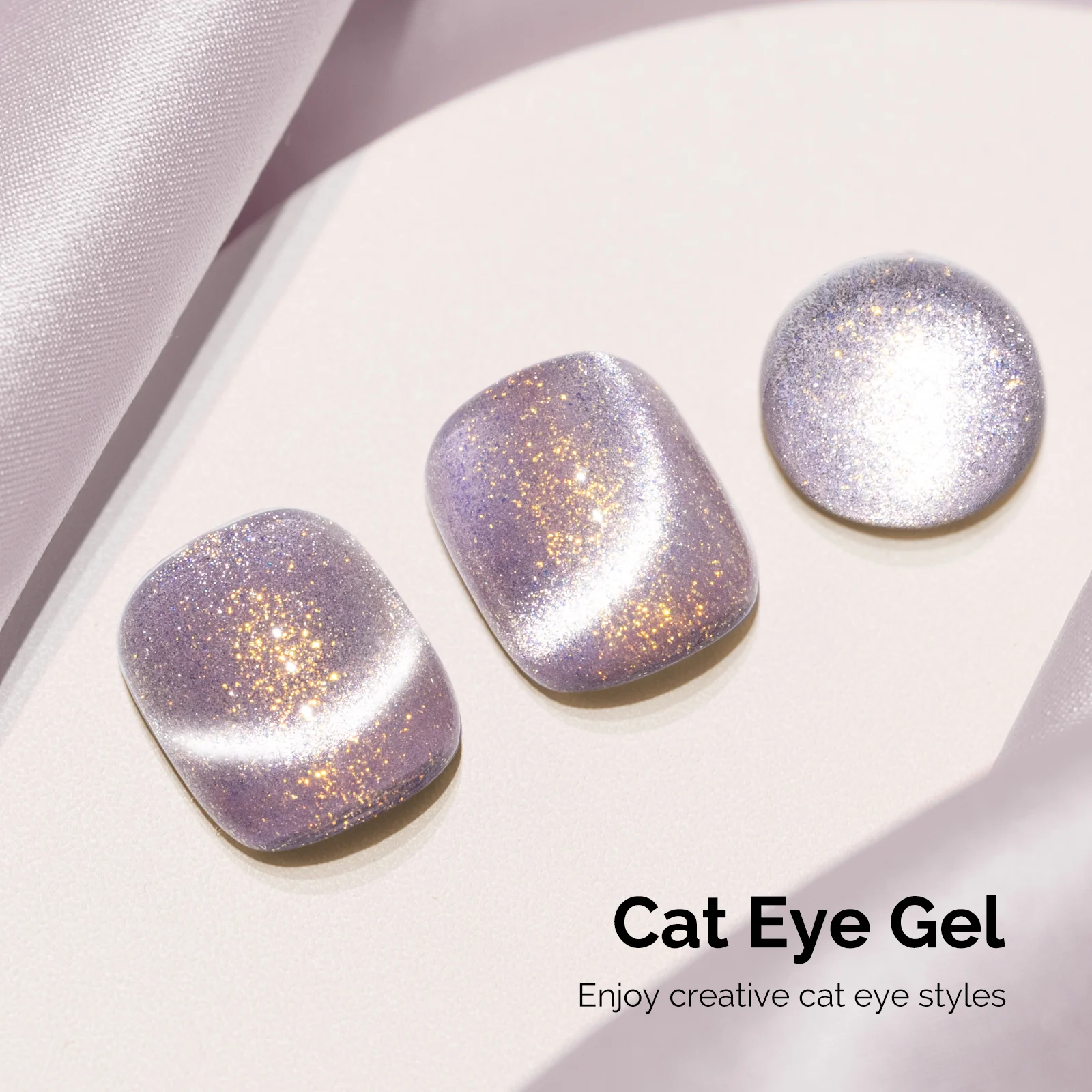 Jeweliver Cat Eye HEMA-Free & TPO-Free Gel Nail Polish 0.5 fl oz/15ml - Starry Light Pink 1703 - Image 3