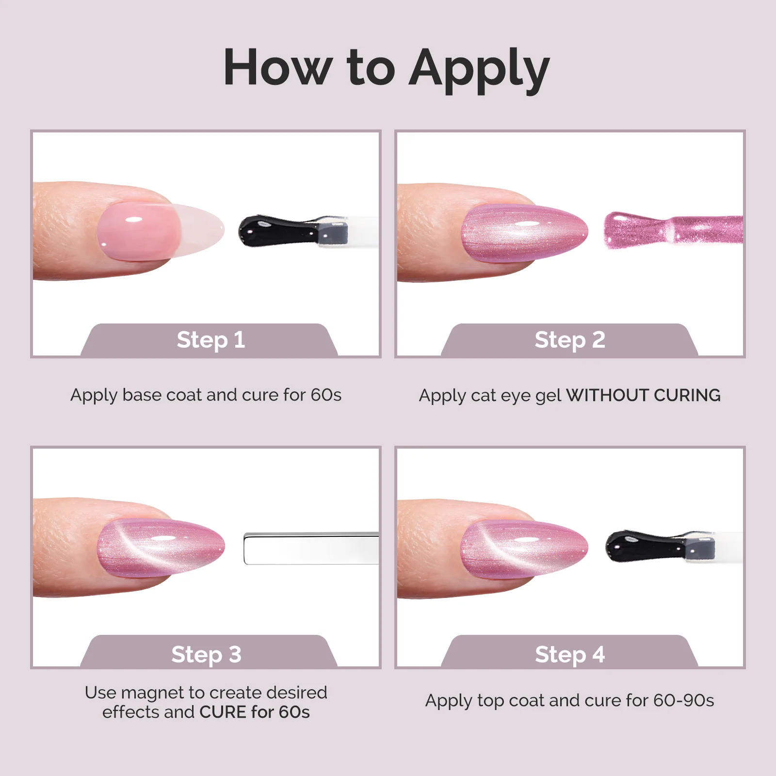 Jeweliver Cat Eye HEMA-Free & TPO-Free Gel Nail Polish 0.5 fl oz/15ml - Starry Light Pink 1703 - Image 6