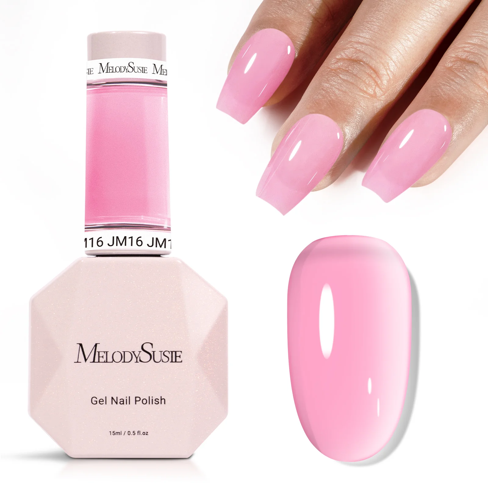 Jeweliver Jelly TPO-Free Gel Nail Polish 0.5 fl oz/15ml - Berry Pink JM16