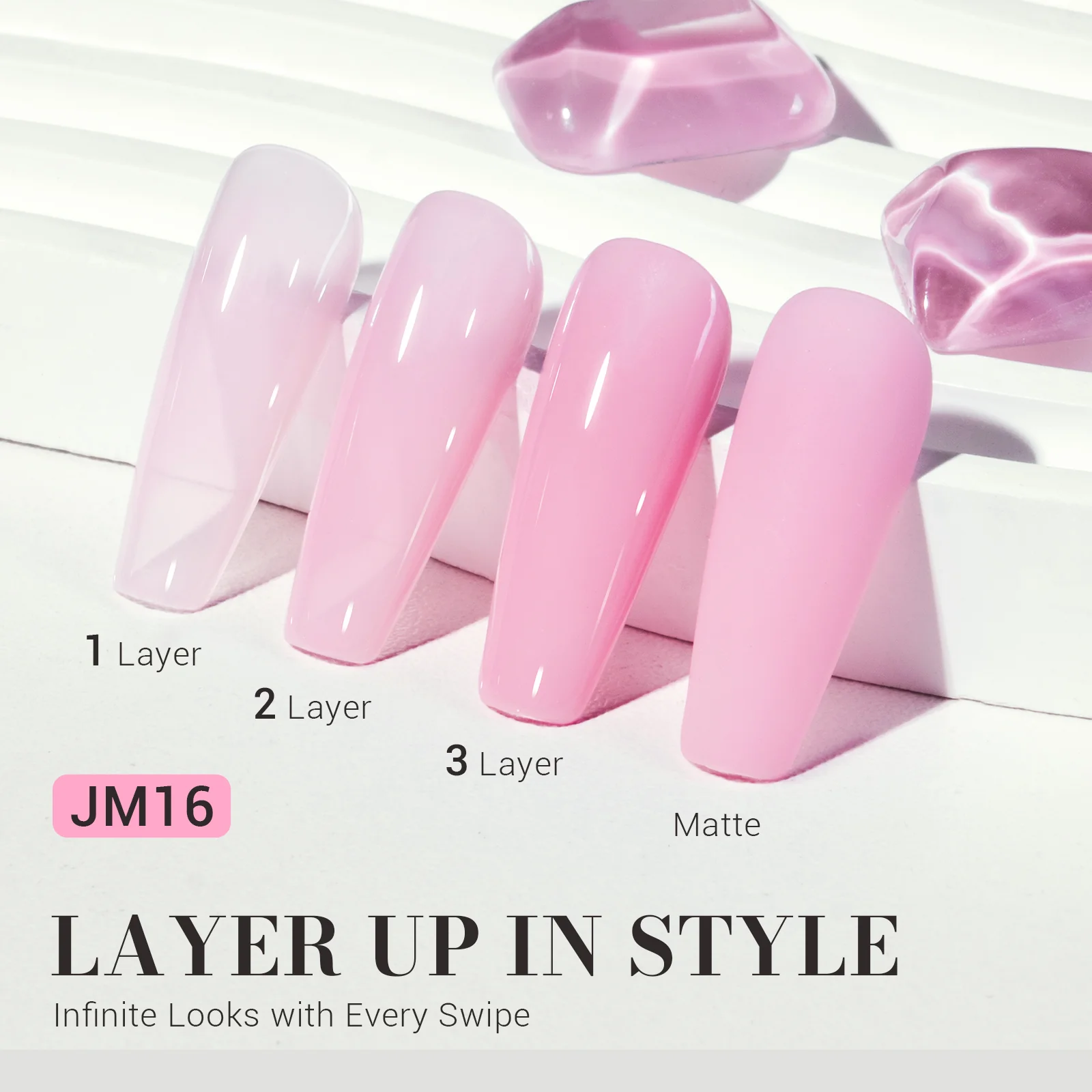 Jeweliver Jelly TPO-Free Gel Nail Polish 0.5 fl oz/15ml - Berry Pink JM16 - Image 2