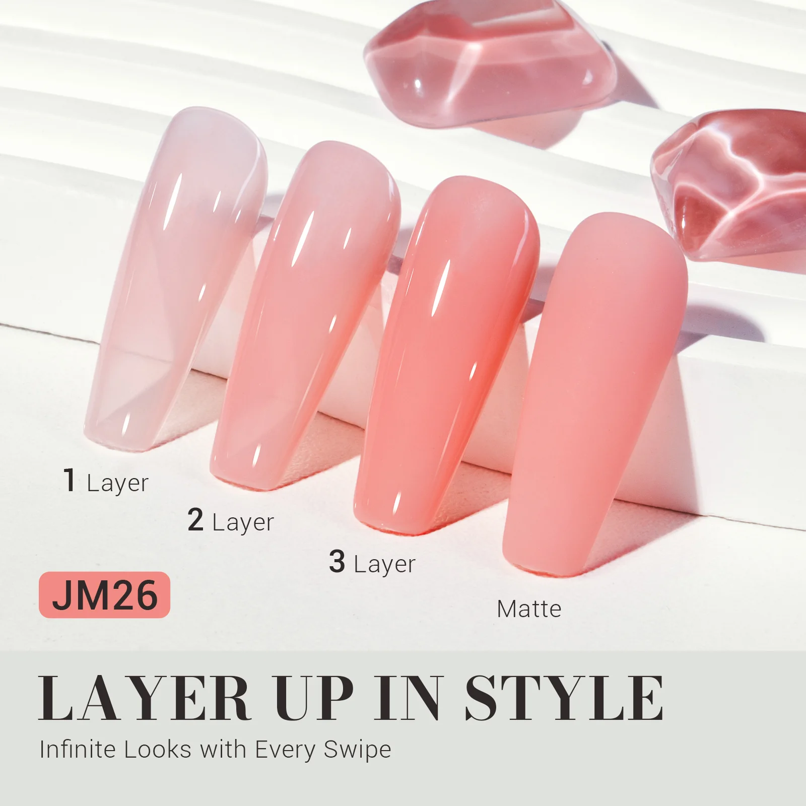 Jeweliver Jelly TPO-Free Gel Nail Polish 0.5 fl oz/15ml - Dark Nude JM26 - Image 2