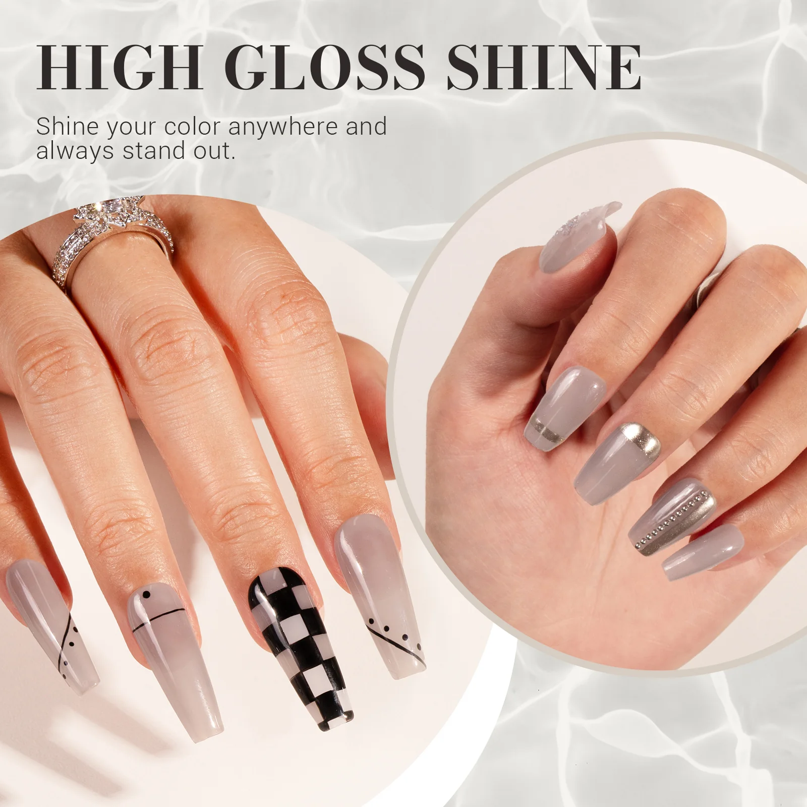 Jeweliver Jelly TPO-Free Gel Nail Polish 0.5 fl oz/15ml - Gray JM30 - Image 3