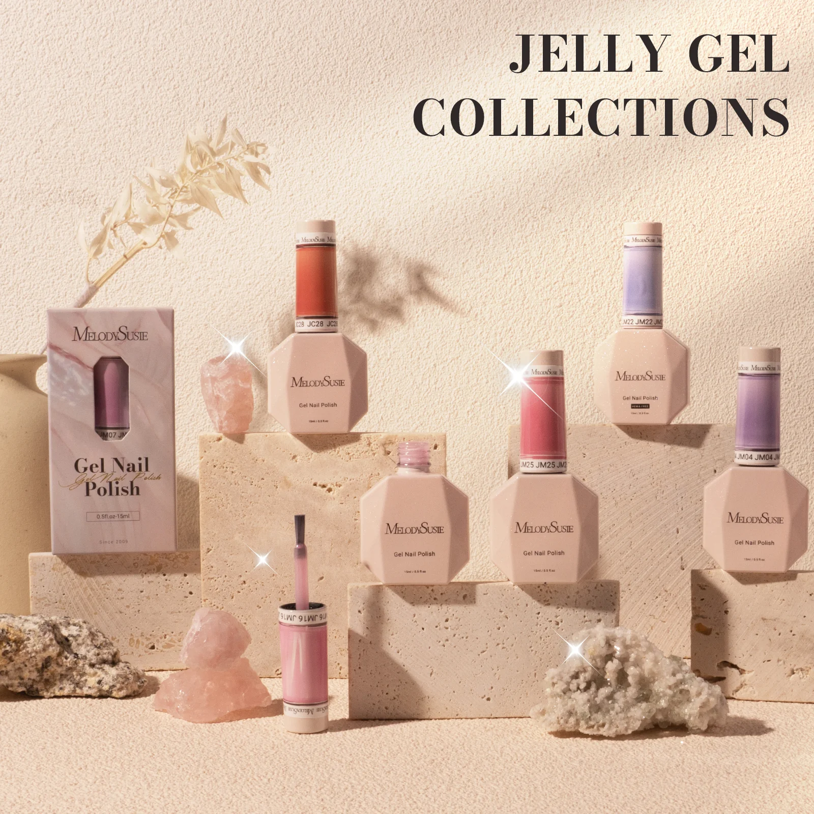 Jeweliver Jelly TPO-Free Gel Nail Polish 0.5 fl oz/15ml - Nude Orange JC28 - Image 7