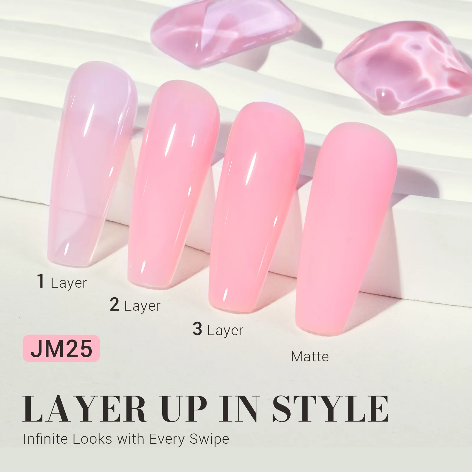 Jeweliver Jelly TPO-Free Gel Nail Polish 0.5 fl oz/15ml - Pink JM25 - Image 2