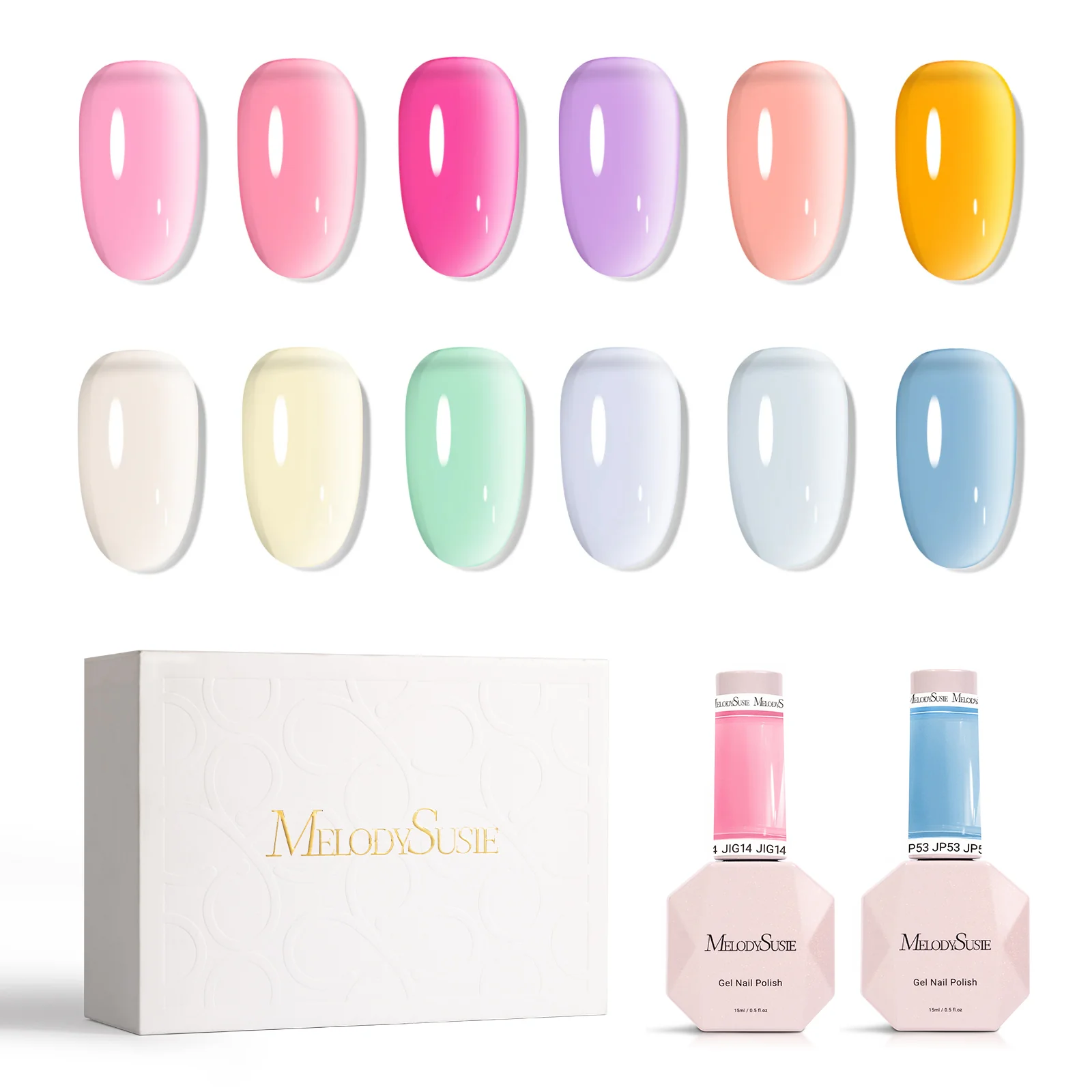 Jeweliver Jelly TPO-Free Gel Nail Polish 0.5 fl oz/15ml Set