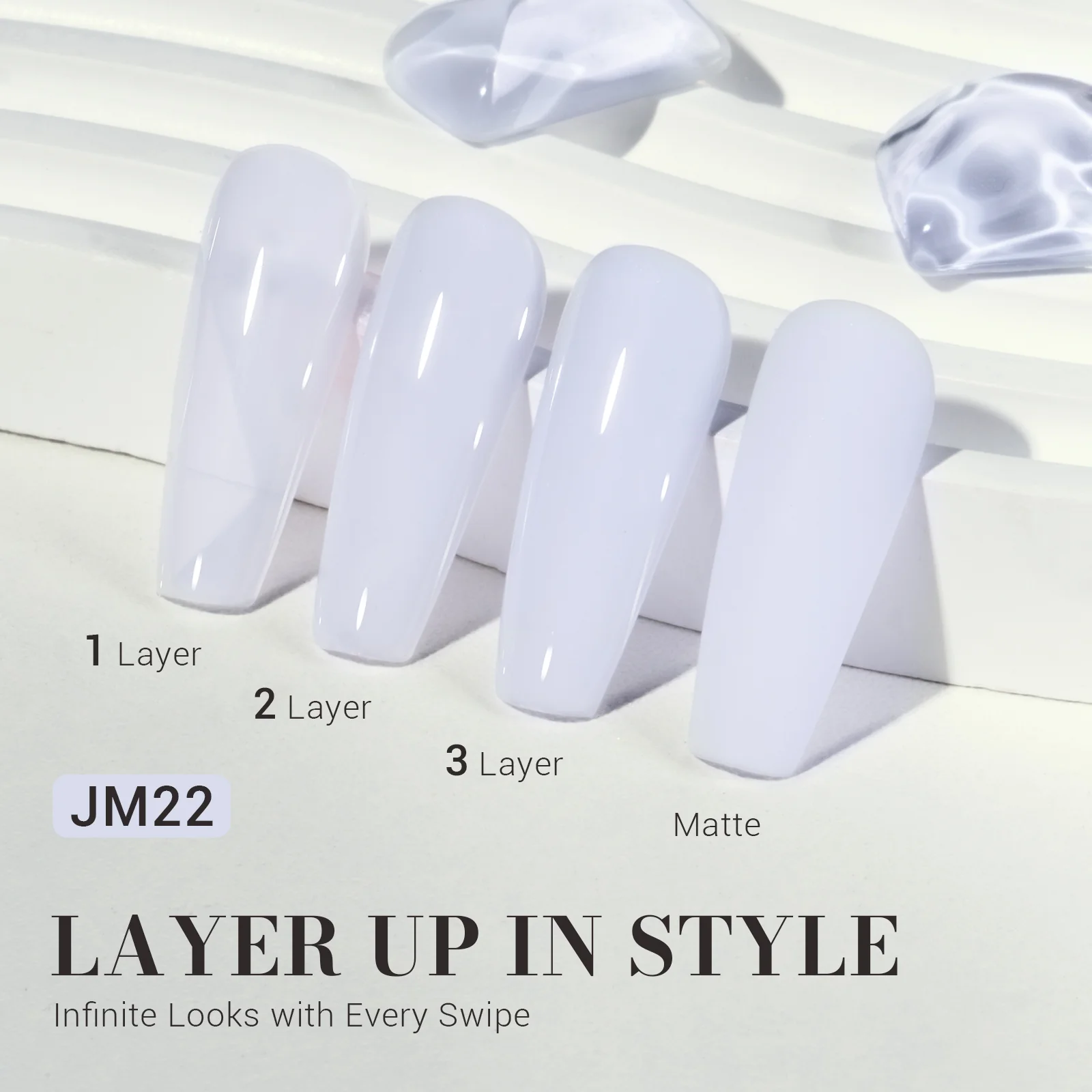 Jeweliver Jelly TPO-Free Gel Nail Polish 0.5 fl oz/15ml - Milky JM22 - Image 2