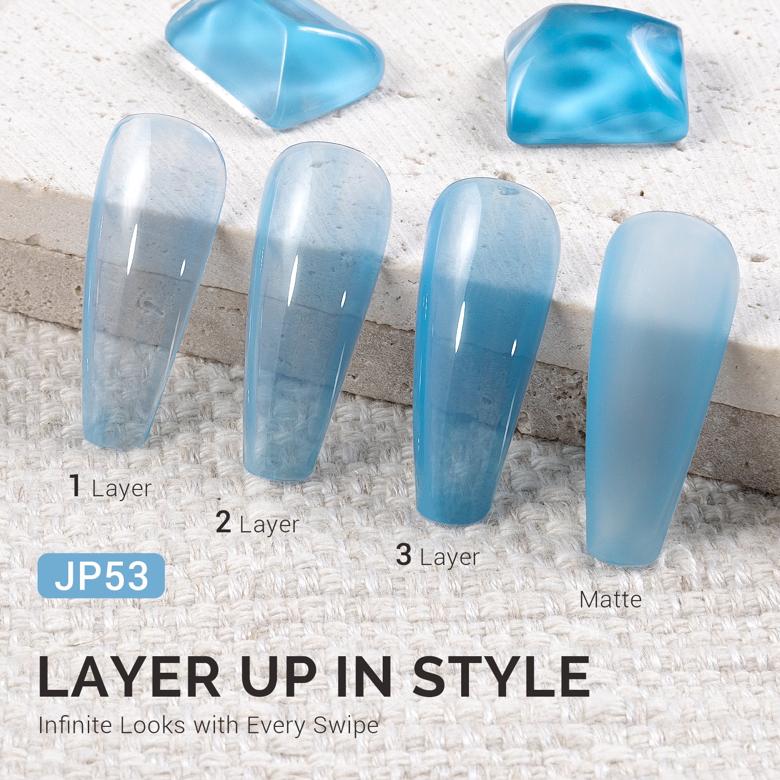 Jeweliver Jelly TPO-Free Gel Polish 15ml - Blue Topaz - JP53 - Image 2
