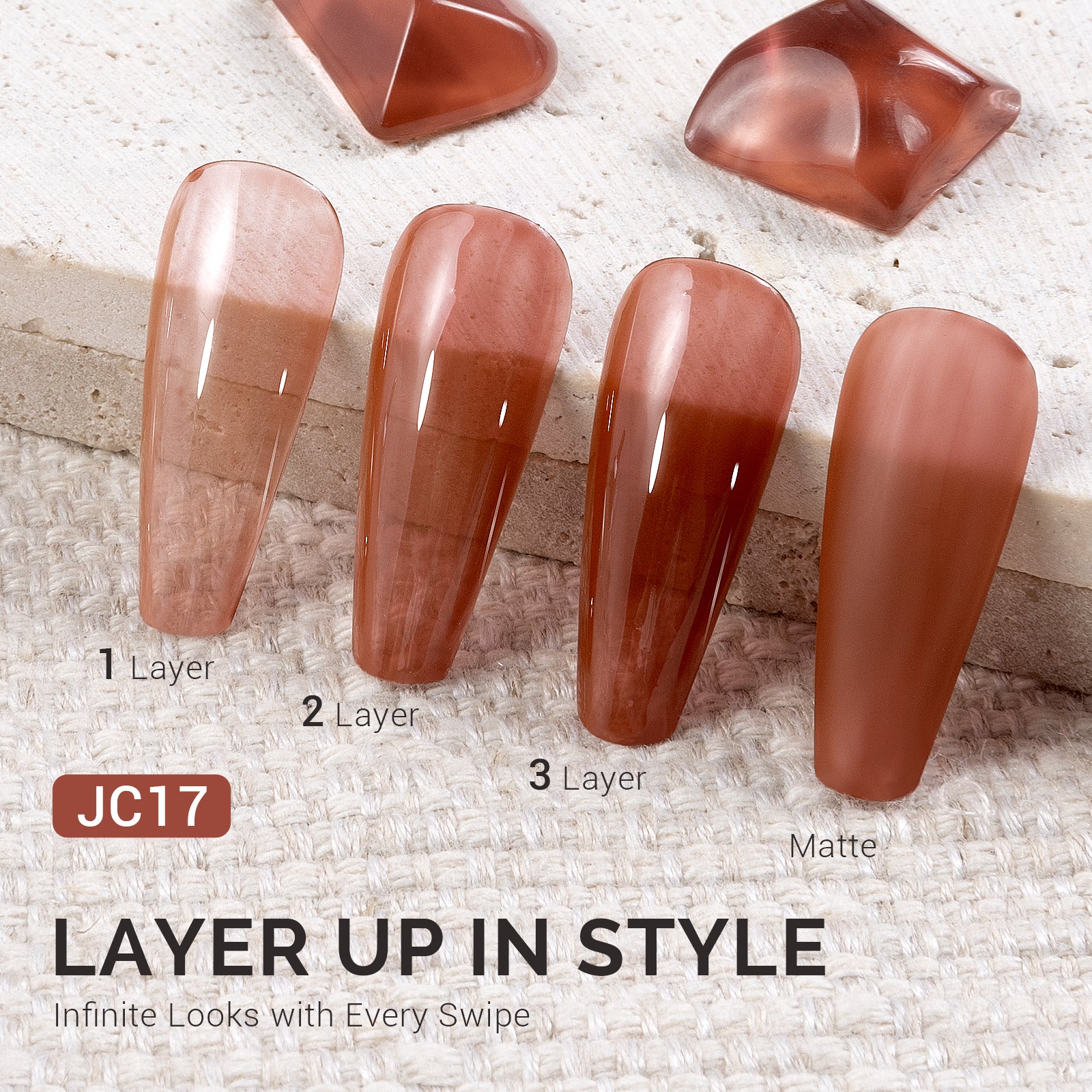 Jeweliver Jelly TPO-Free Gel Polish 15ml - Brown Obsidian - JC17 - Image 2
