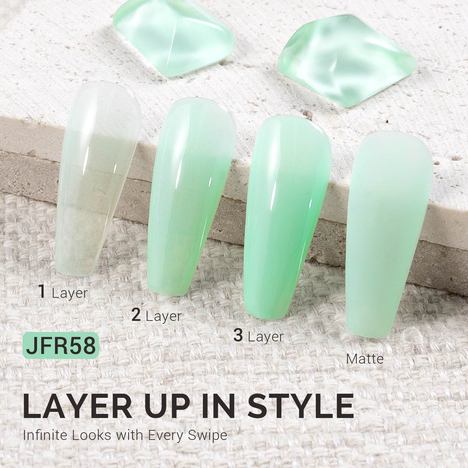 Jeweliver Jelly TPO-Free Gel Polish 15ml - Green Lolite - JFR58 - Image 2