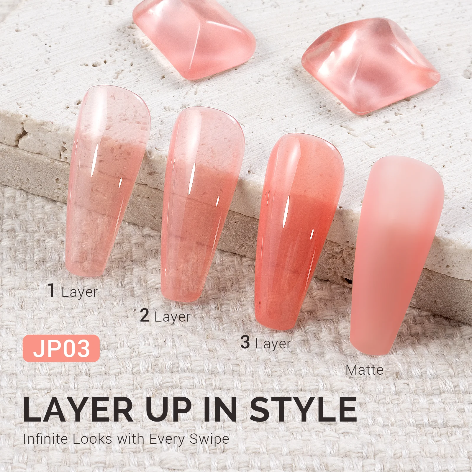 Jeweliver Jelly TPO-Free Gel Polish 15ml - Pink Coral - JP03 - Image 2