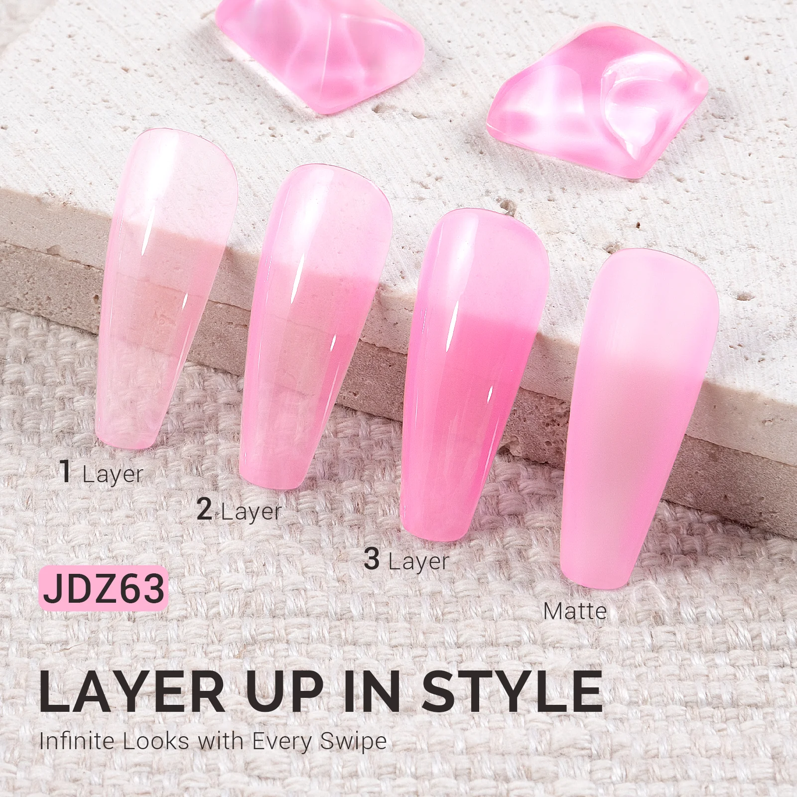 Jeweliver Jelly TPO-Free Gel Polish 15ml - Pink Diamond - JDZ63 - Image 2