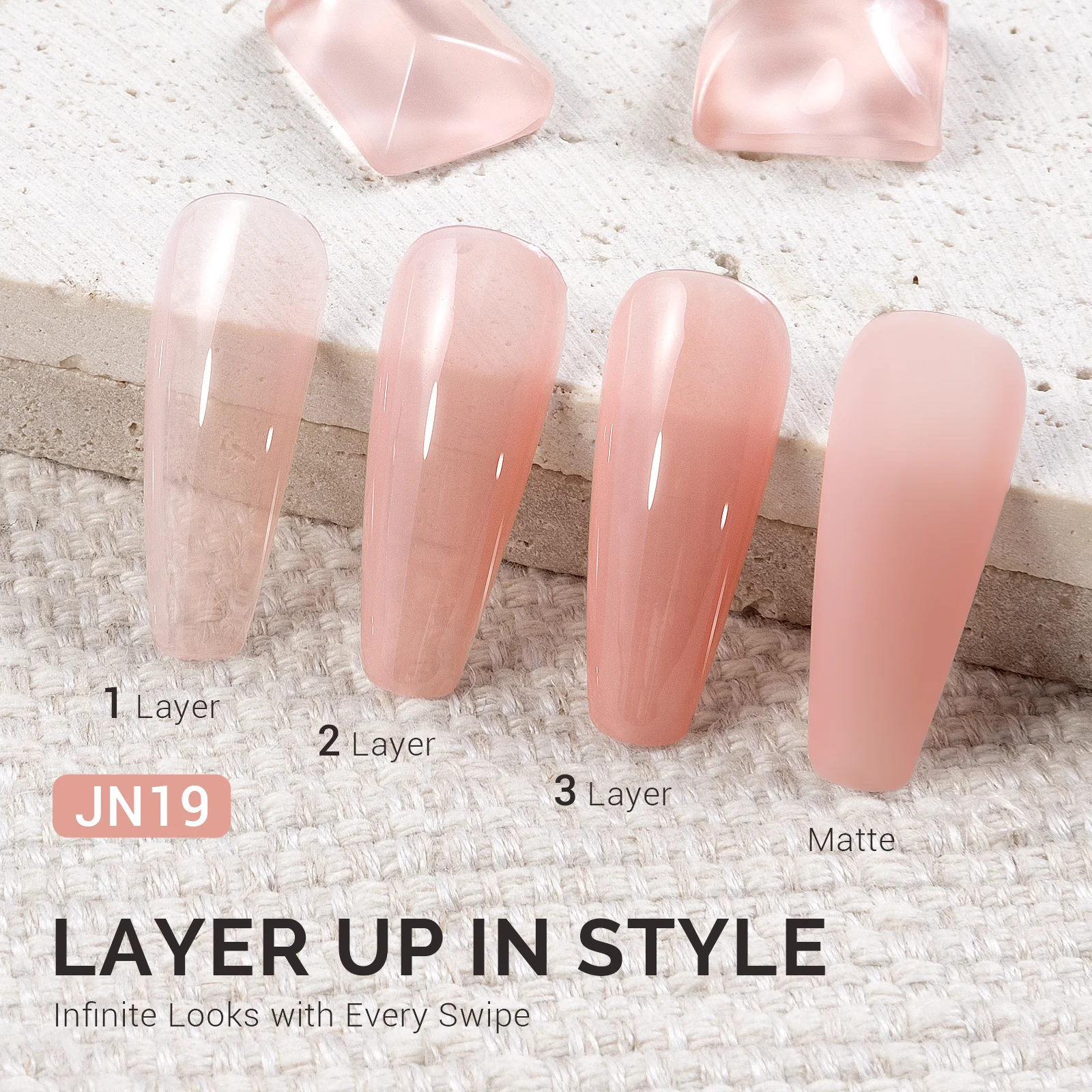 Jeweliver Jelly TPO-Free Gel Polish 15ml - Pink Rhodonite - JN19 - Image 2