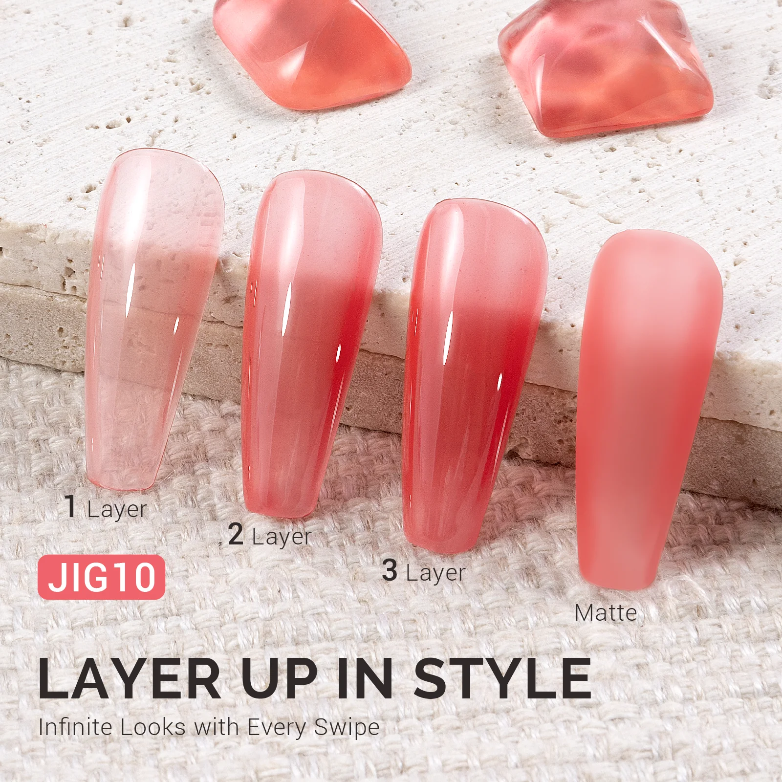 Jeweliver Jelly TPO-Free Gel Polish 15ml - Pink Topaz - JIG10 - Image 2