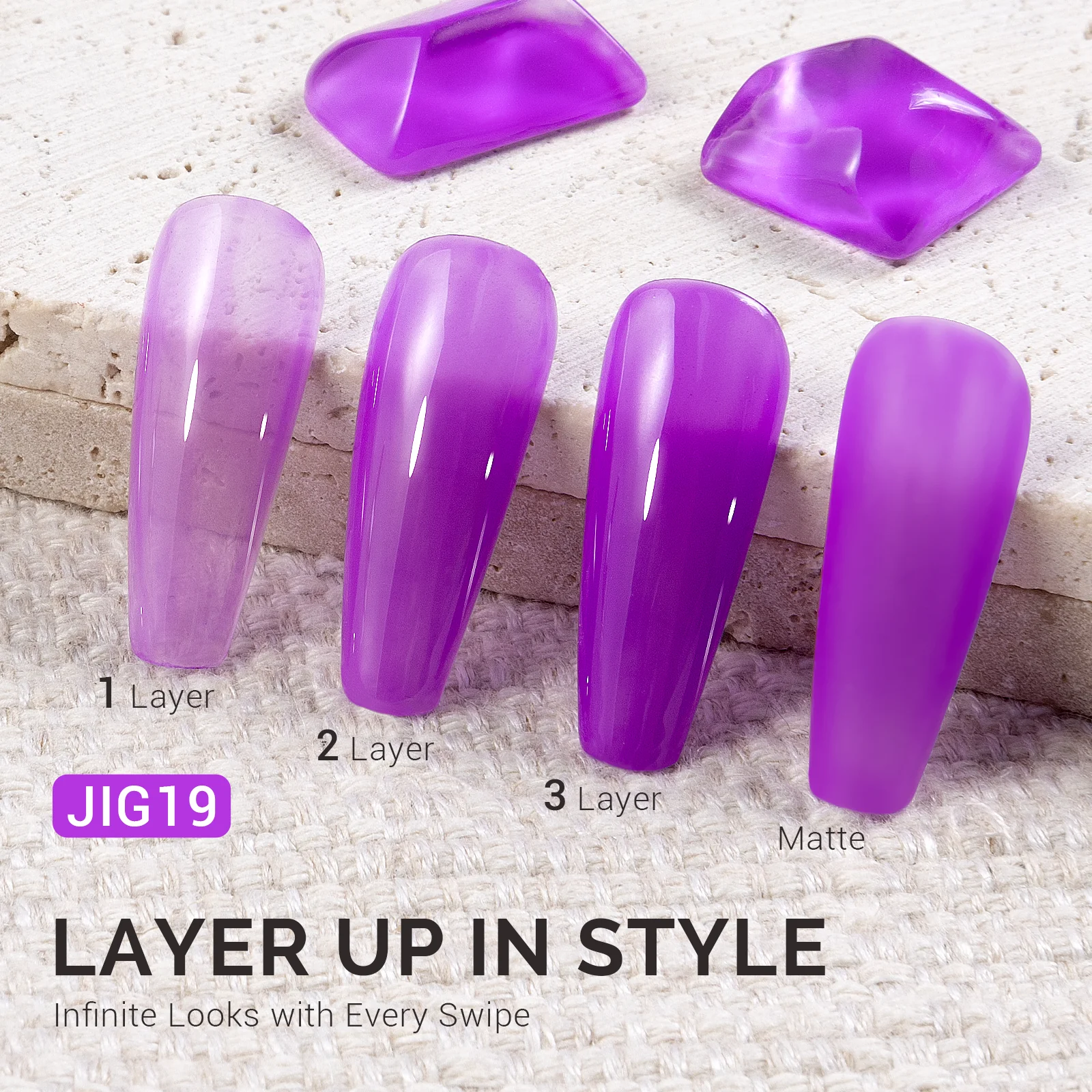 Jeweliver Jelly TPO-Free Gel Polish 15ml - Purple Amethyst - JIG19 - Image 2