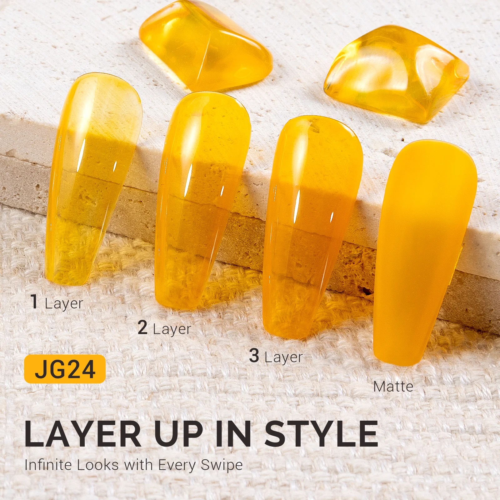 Jeweliver Jelly TPO-Free Gel Polish 15ml - Yellow Heliodor - JG24 - Image 2