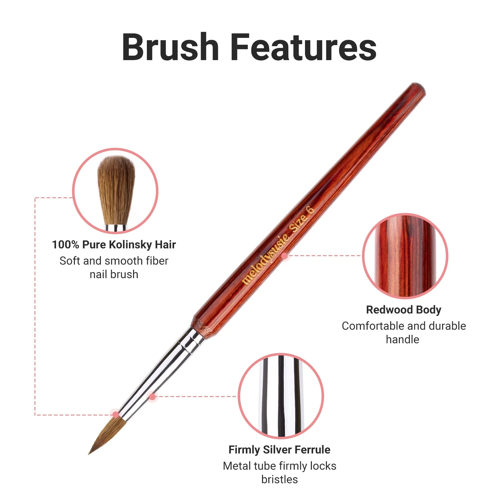 Kolinsky Acrylic Nail Brush - Image 3