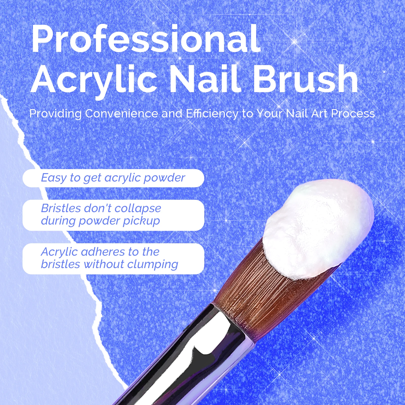 Kolinsky Acrylic Nail Brush Carving Blue #8 - Image 3