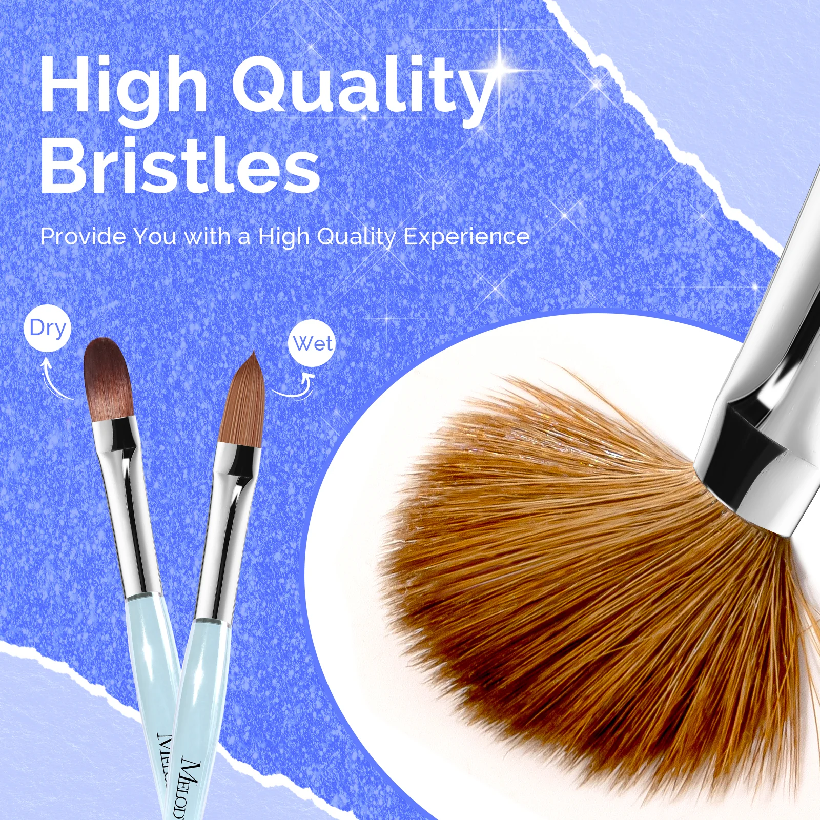 Kolinsky Acrylic Nail Brush Carving Blue #8 - Image 4