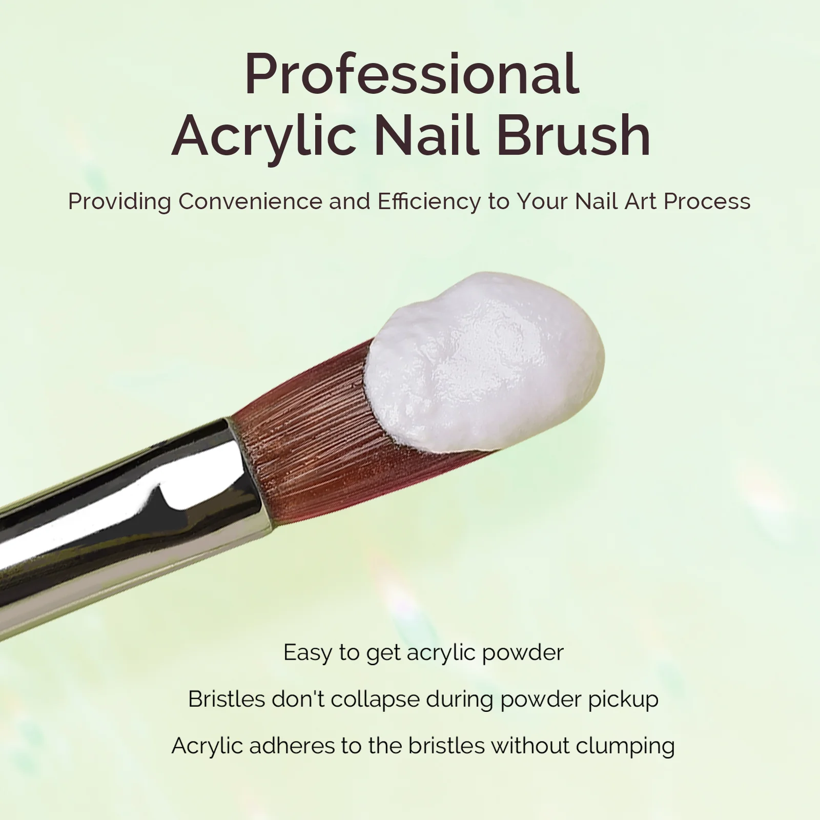 Kolinsky Acrylic Nail Brush - Green #8 - Image 3
