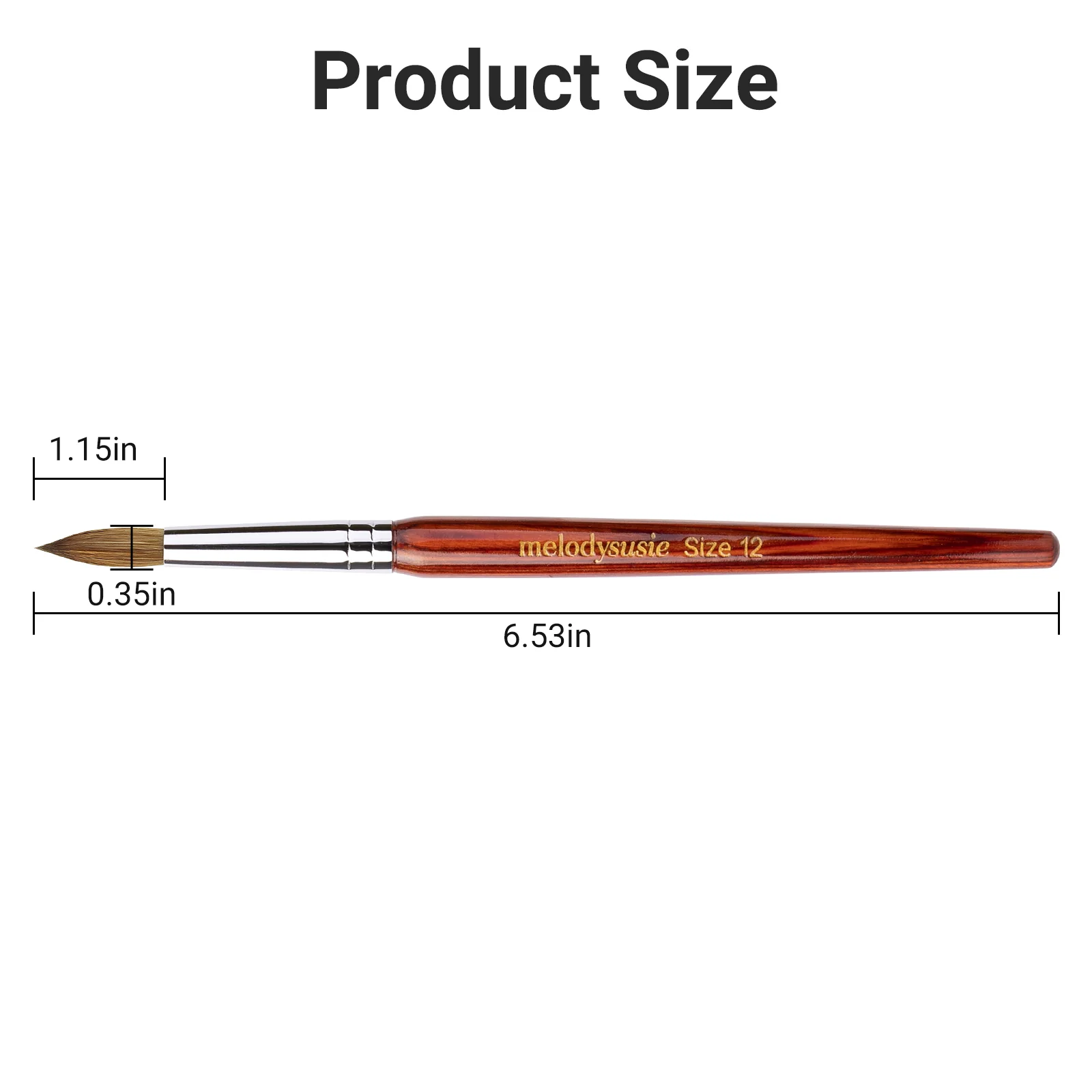Kolinsky Acrylic Nail Brush - Rosewood Handle - Image 13