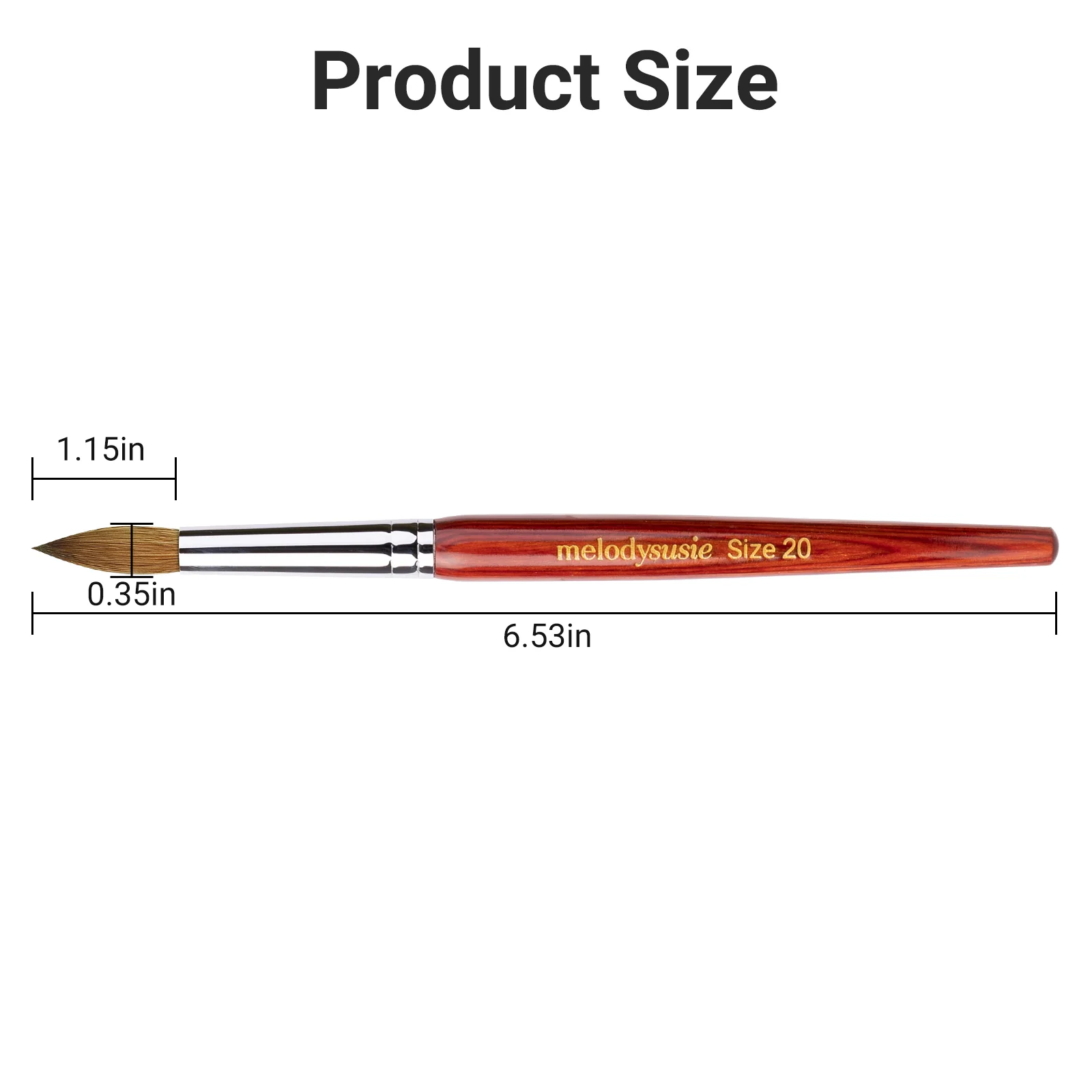Kolinsky Acrylic Nail Brush - Rosewood Handle - Image 24