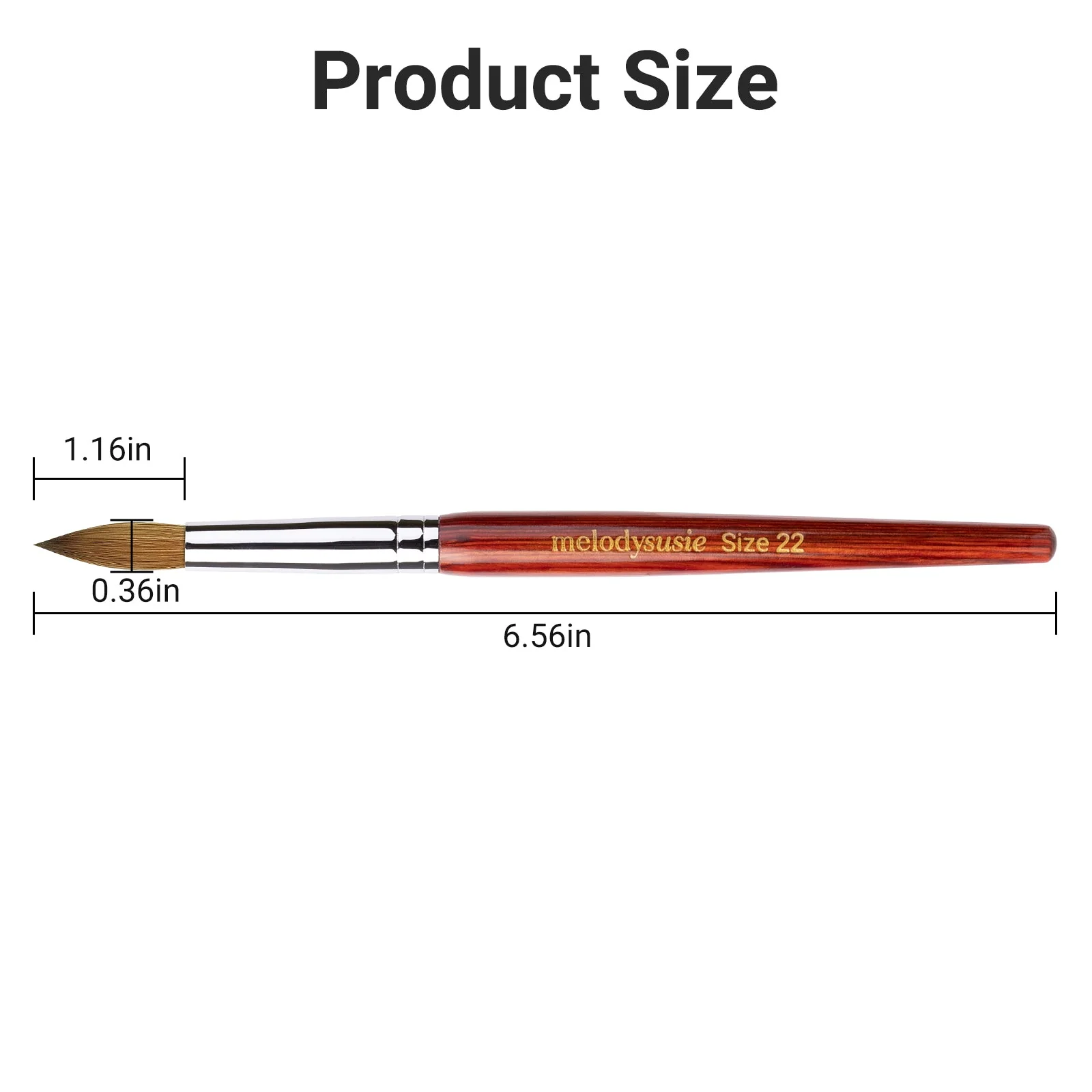 Kolinsky Acrylic Nail Brush - Rosewood Handle - Image 27