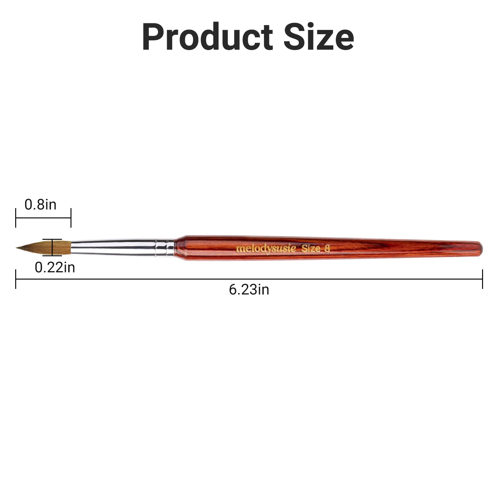 Kolinsky Acrylic Nail Brush - Rosewood Handle - Image 8