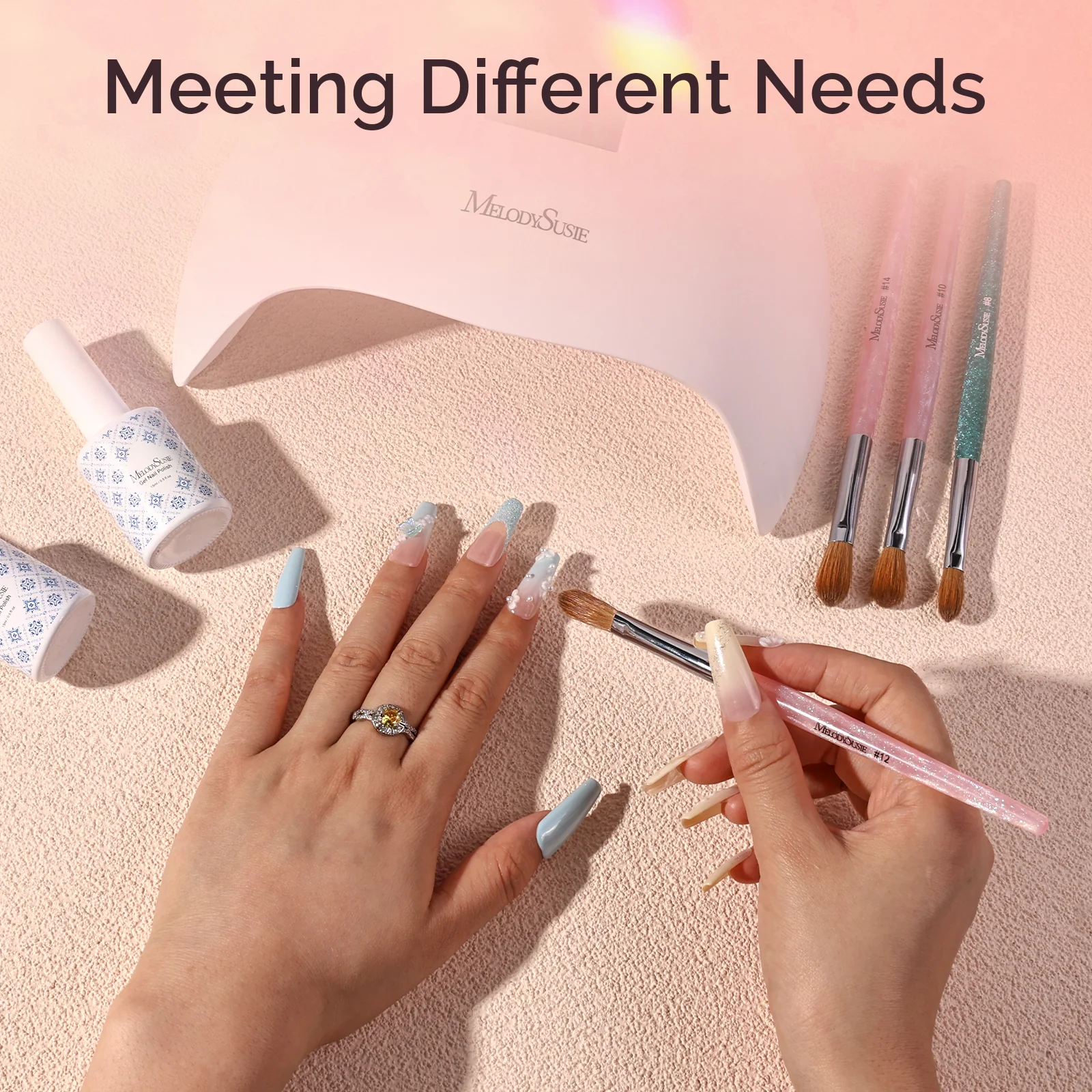 Kolinsky Acrylic Nail Brush - Pink #14 - Image 7