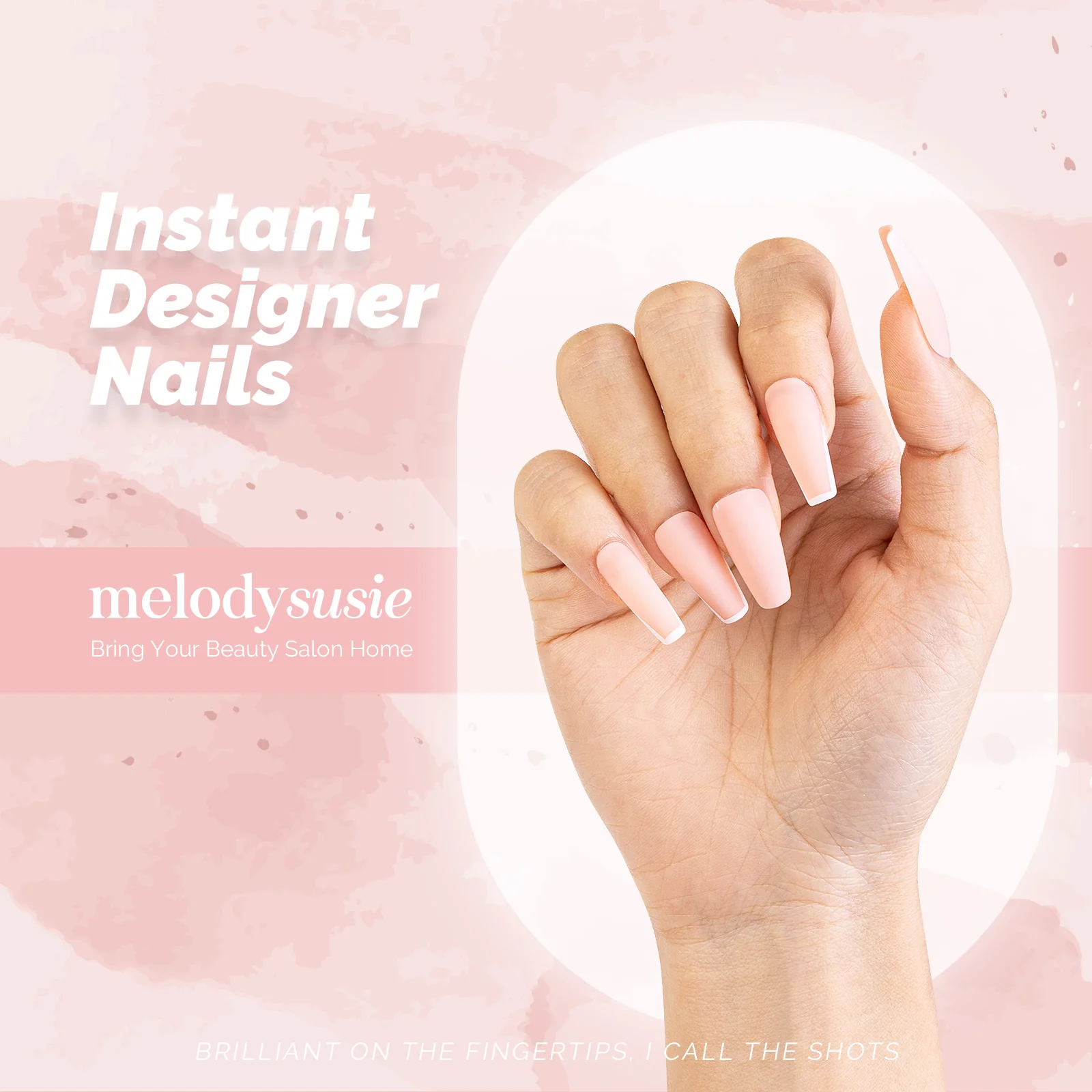 Matt Peach Acrylic Press On Nails Kits - Image 2