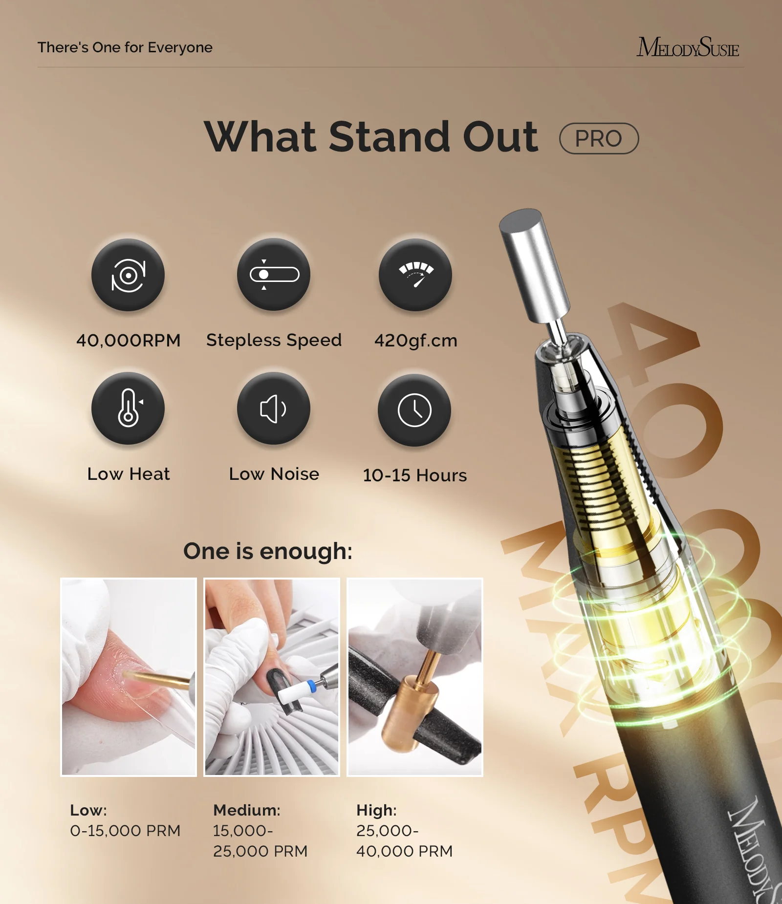 MB420G Clip-On Professional Rechargeable 2-in-1 Nail Drill with Built-In Stand 40,000RPM - Image 2