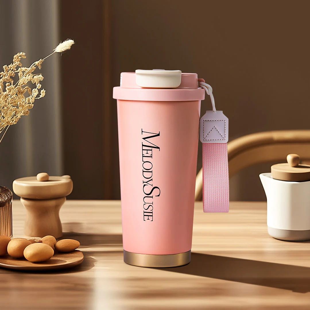 MelodySusie Pink 17oz Stainless Steel Travel Coffee Cup - Image 3