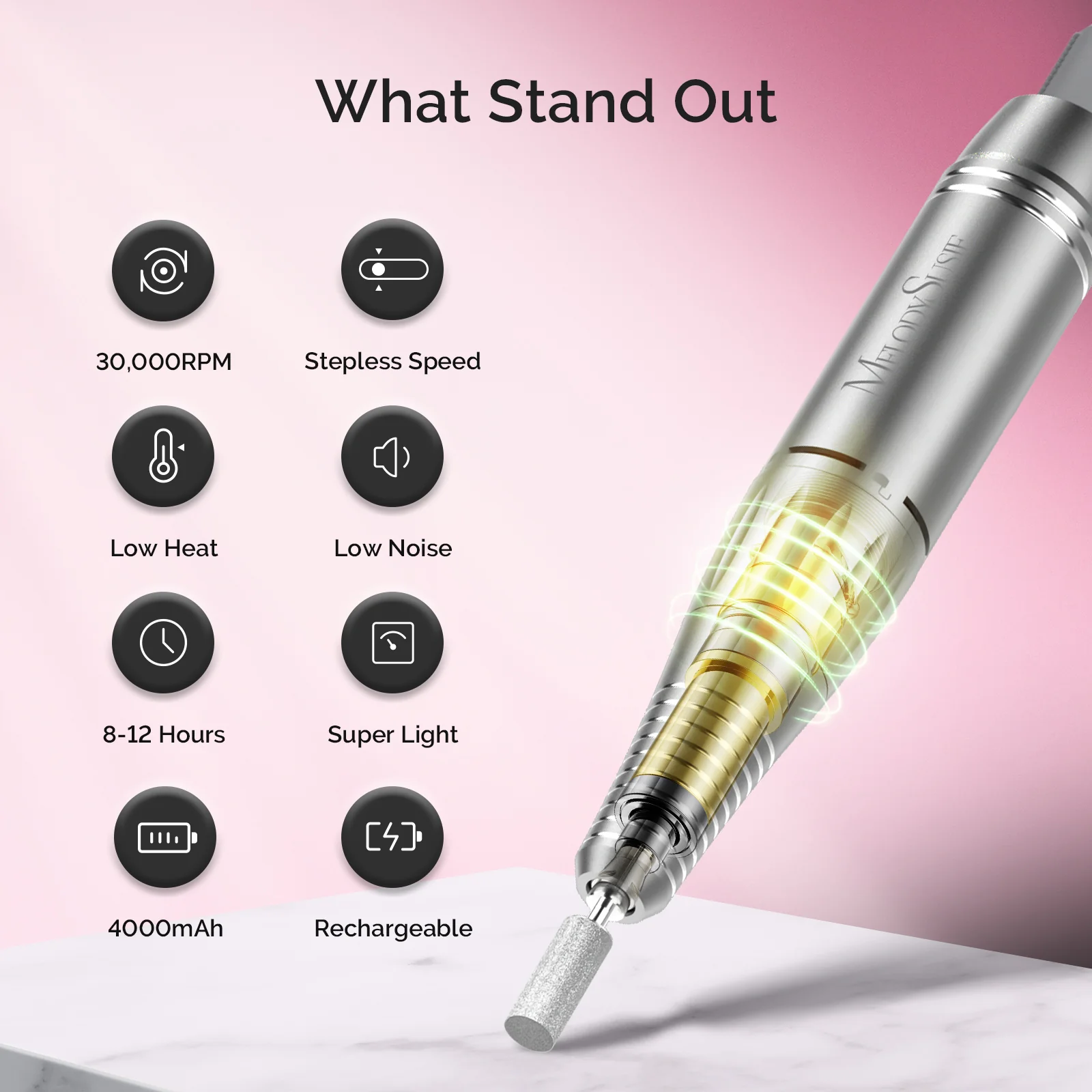 Melodysusie x Prettyndivine SC300F Nail Drill & P-Plus30G Nail Lamp Gift Box - Image 3