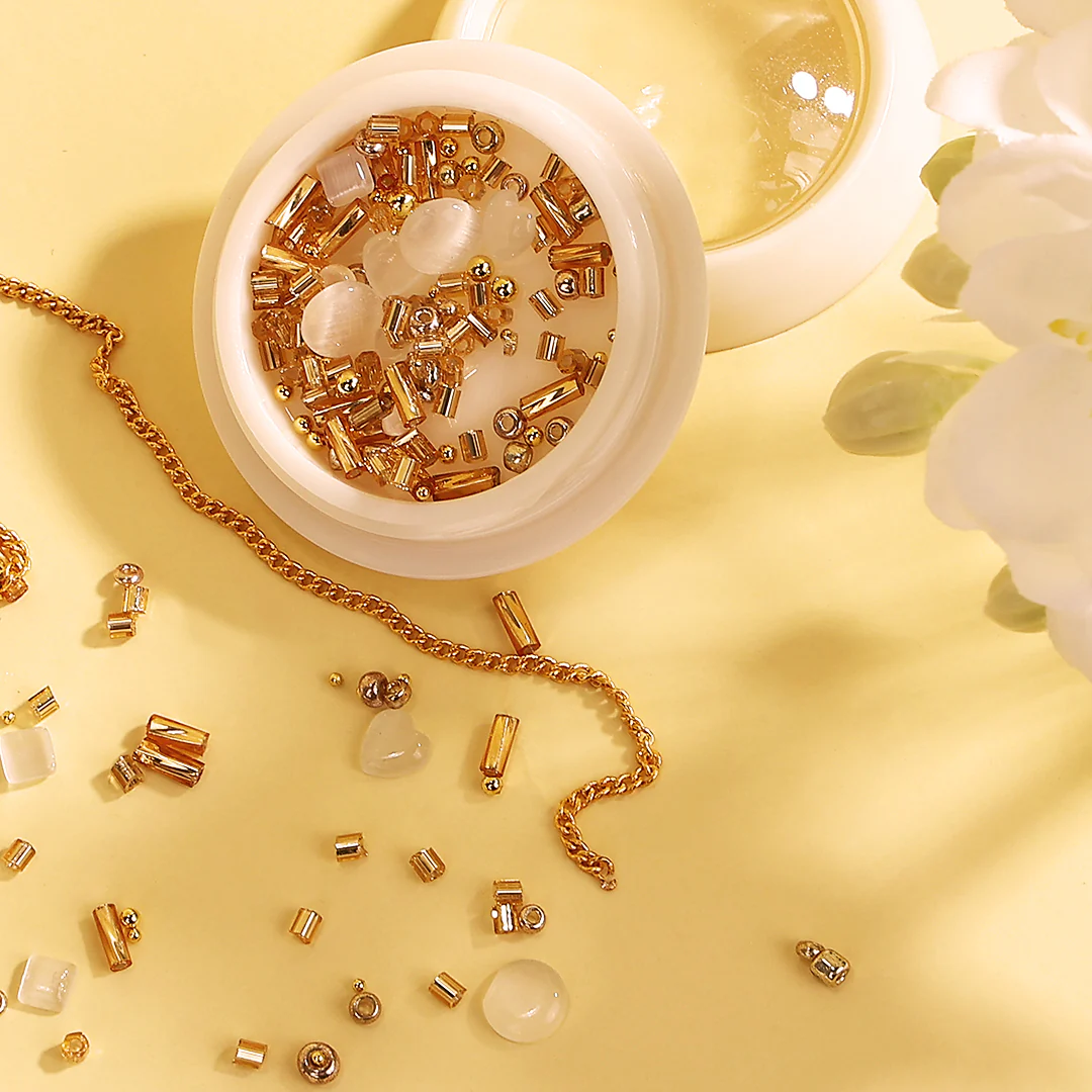 Mixed Rivets Alloy Flatback Crystal Opal Nail Rhinestones - Image 3