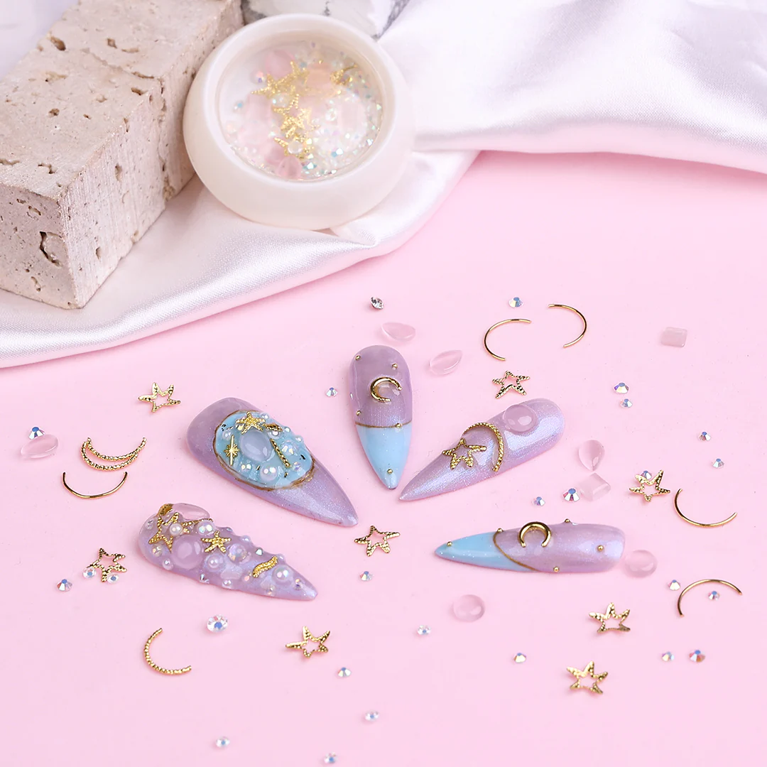 Mixed Rivets Alloy Flatback Crystal Opal Nail Rhinestones - Image 7