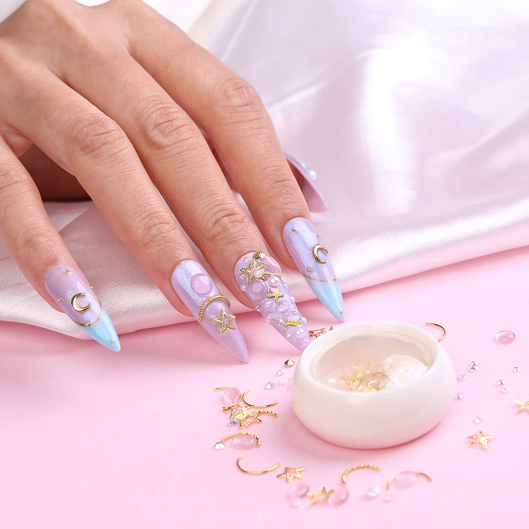 Mixed Rivets Alloy Flatback Crystal Opal Nail Rhinestones - Image 8
