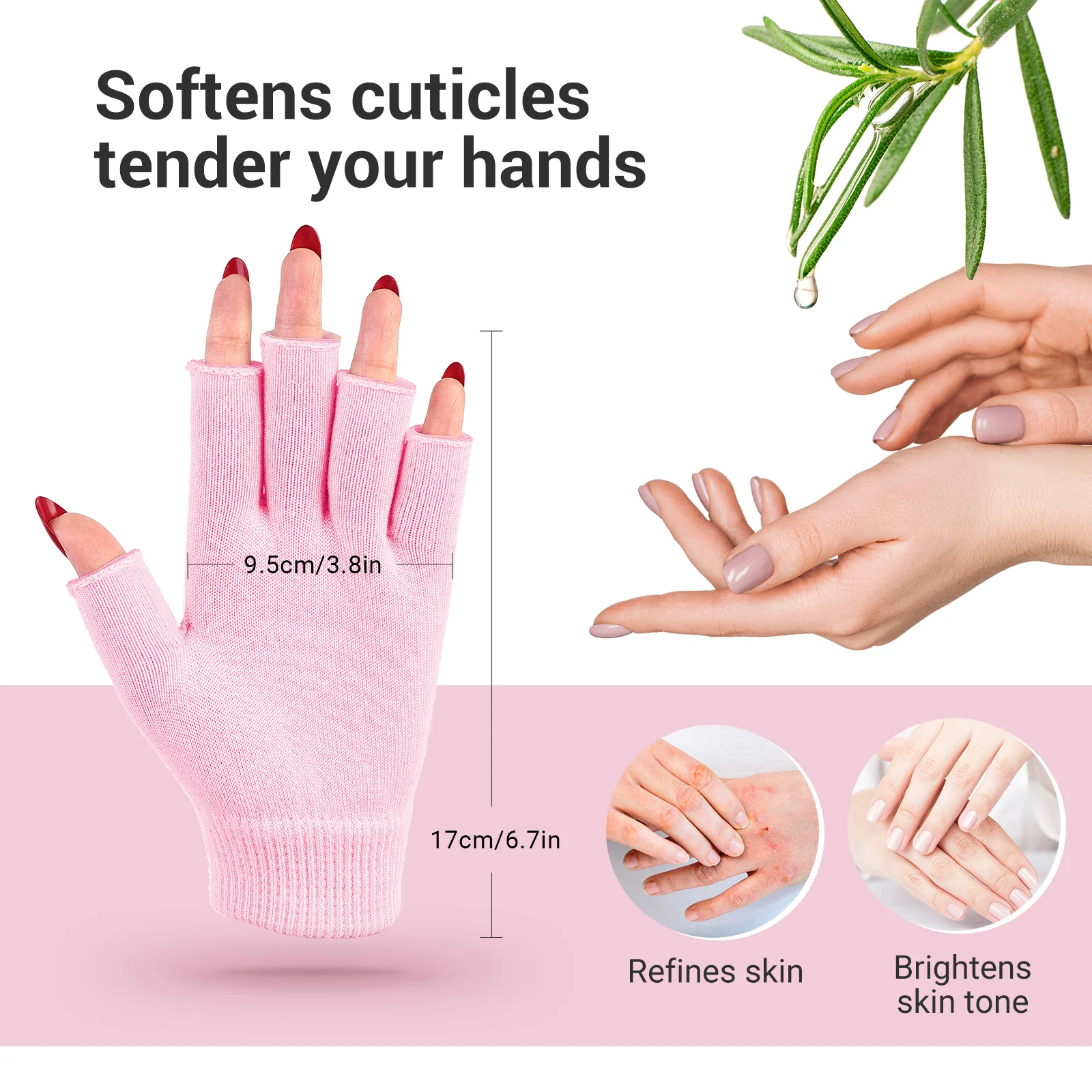 Moisturizing UV Shield Manicure Gloves - Size S (L*W: 6.7in*3.8in) - Image 5