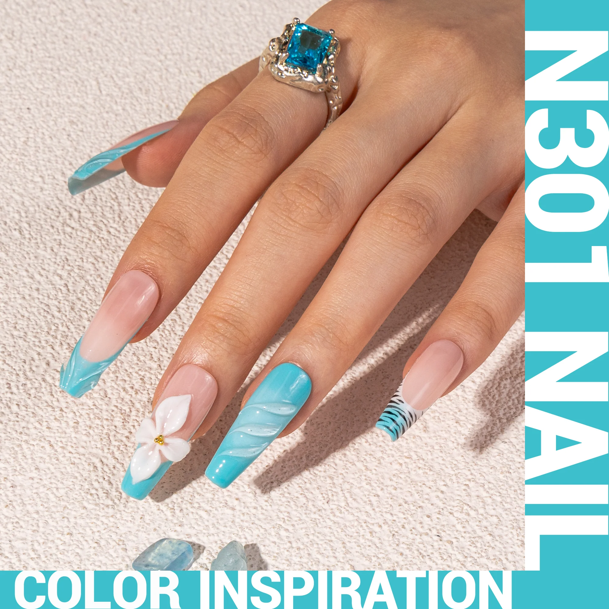 N301 Surf Blue - TPO-Free Thick Gel Nail Polish(15ml) - Image 2