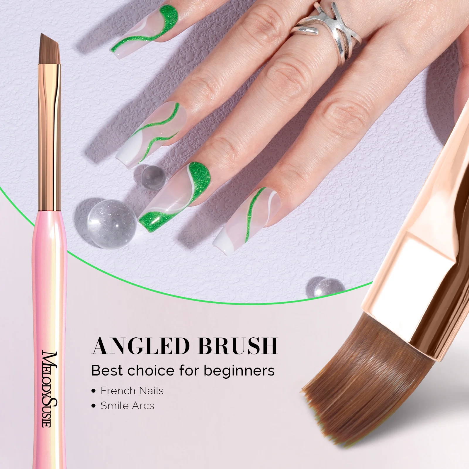 Nail Art Brushes Set 3Pcs - Image 4
