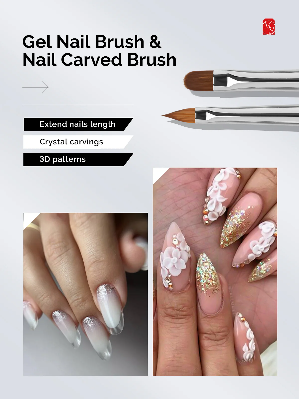 Nail Art Brushes Set (6Pcs) - US ONLY - Image 3