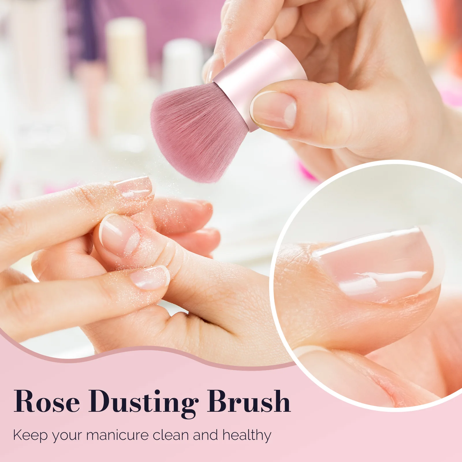 Pink Nail Art Dust Remover Brush - Small Size - Image 3