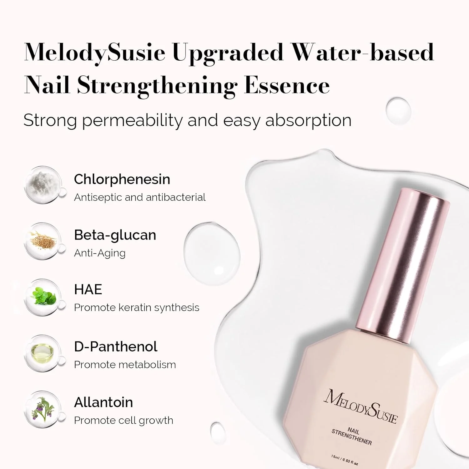 15ml Clear Nail Strengthener Gel - Image 2