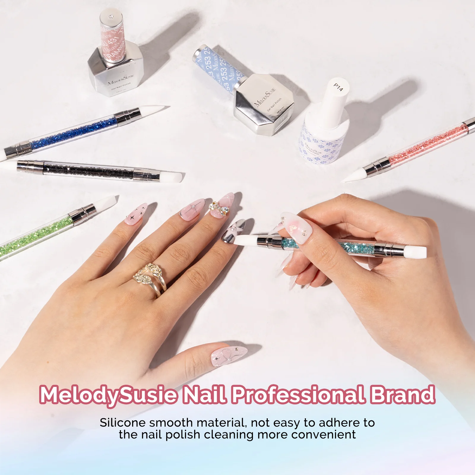 Nail Art Sculpture Pen Acrylic Dual Tipped Brushes 5 Pcs - Image 3