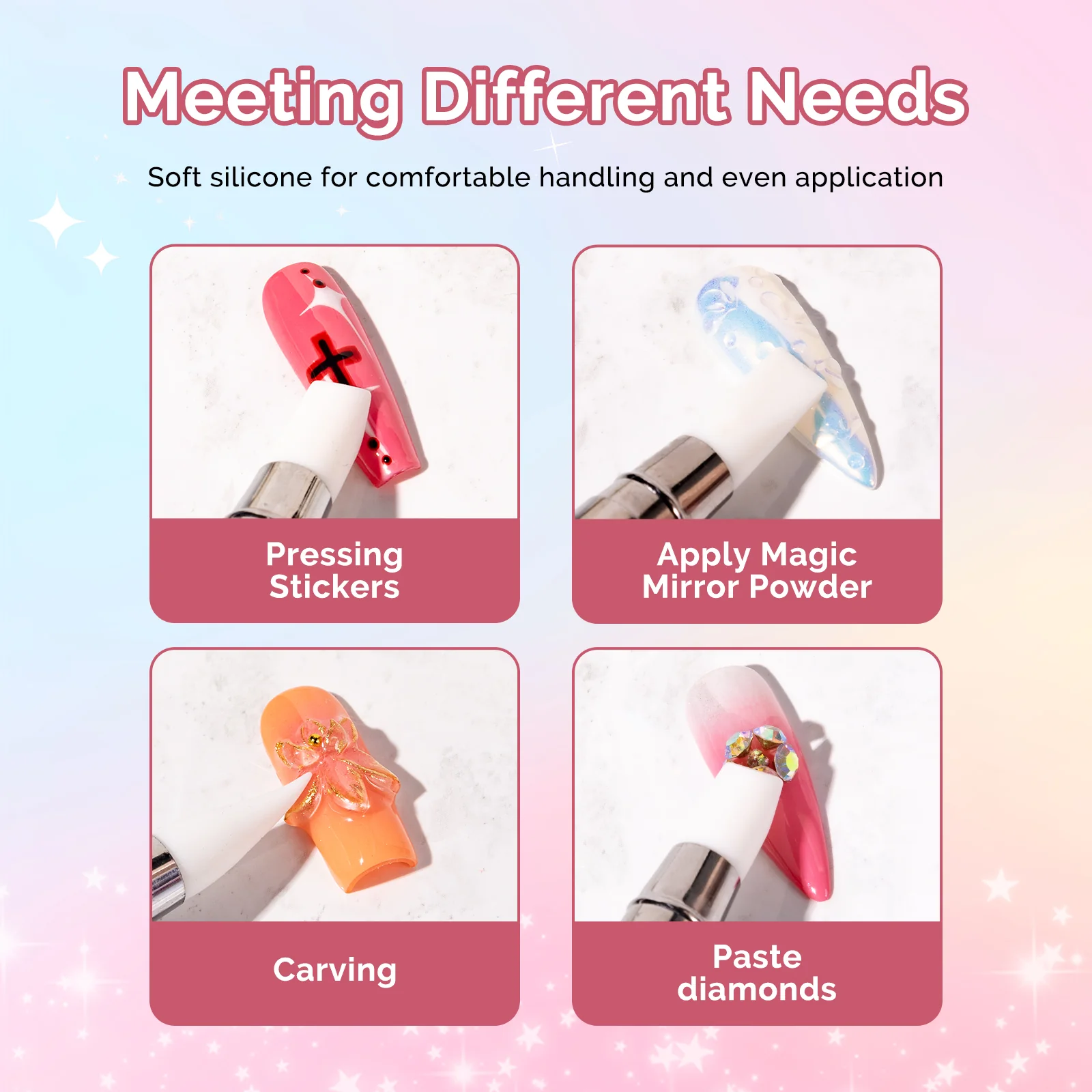 Nail Art Sculpture Pen Acrylic Dual Tipped Brushes 5 Pcs - Image 4